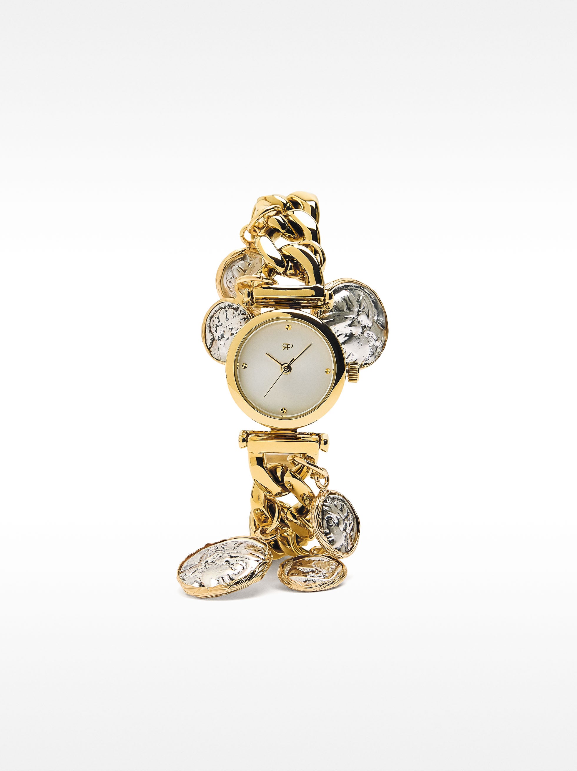 Reloj De Eslabones Con Medallas