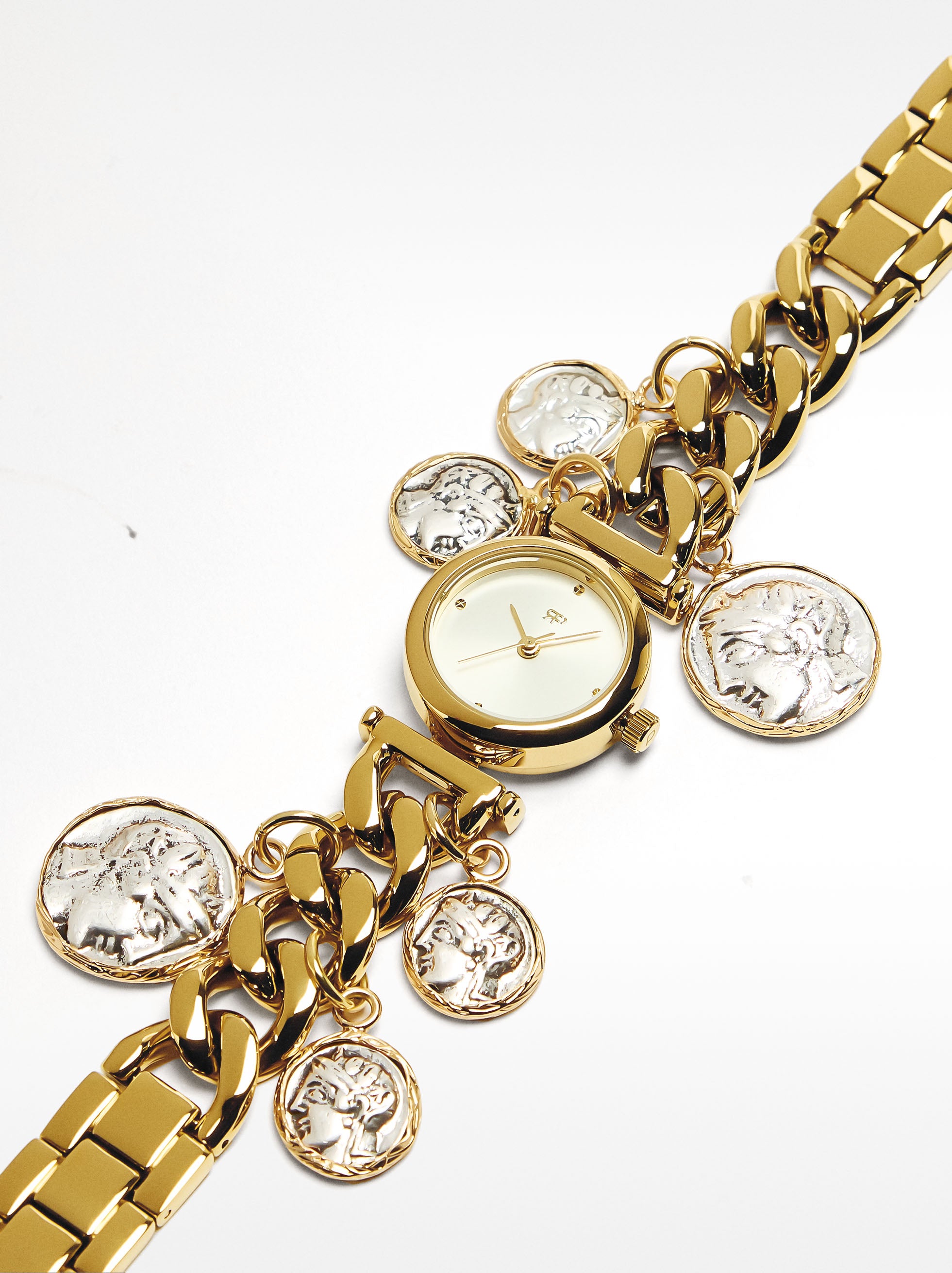 Reloj De Eslabones Con Medallas