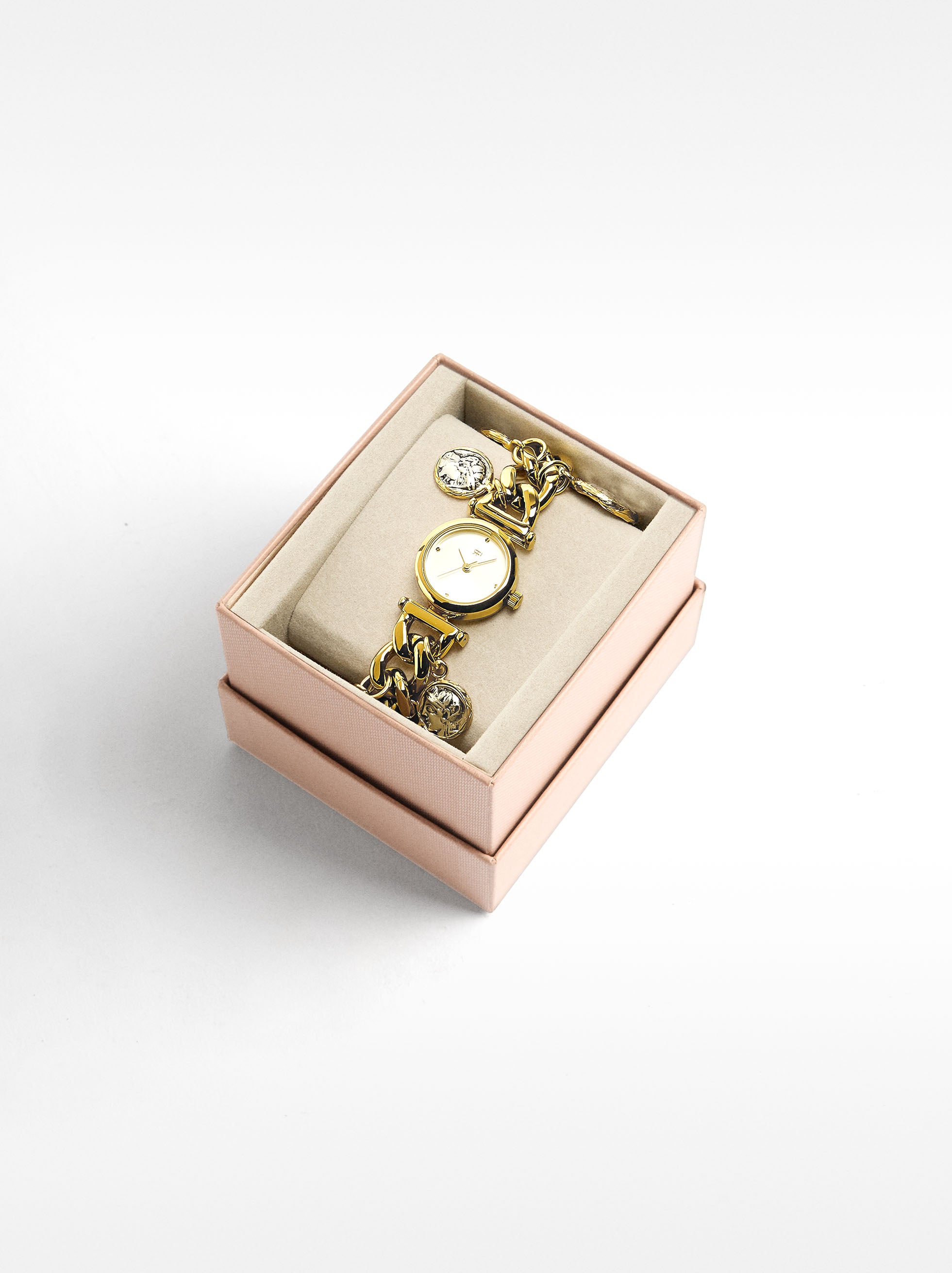 Reloj De Eslabones Con Medallas