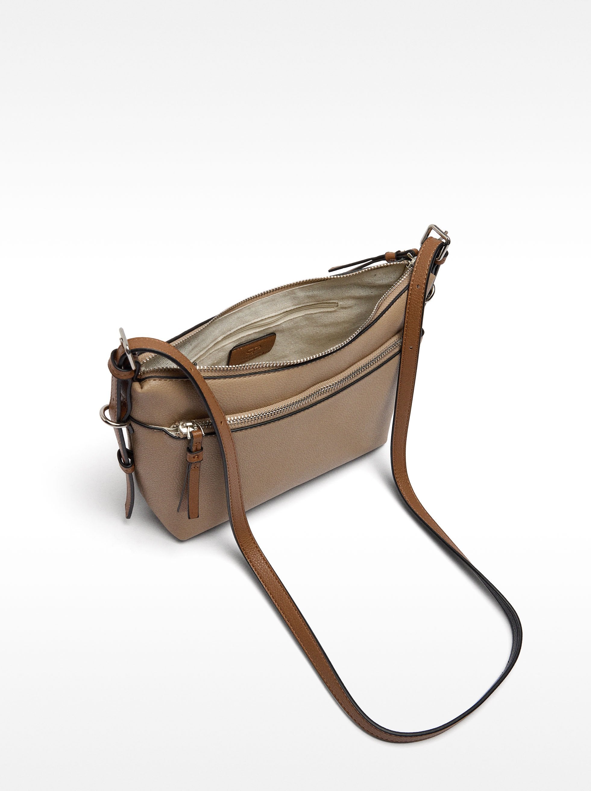 Bolso Bandolera Con Bolsillo Exterior