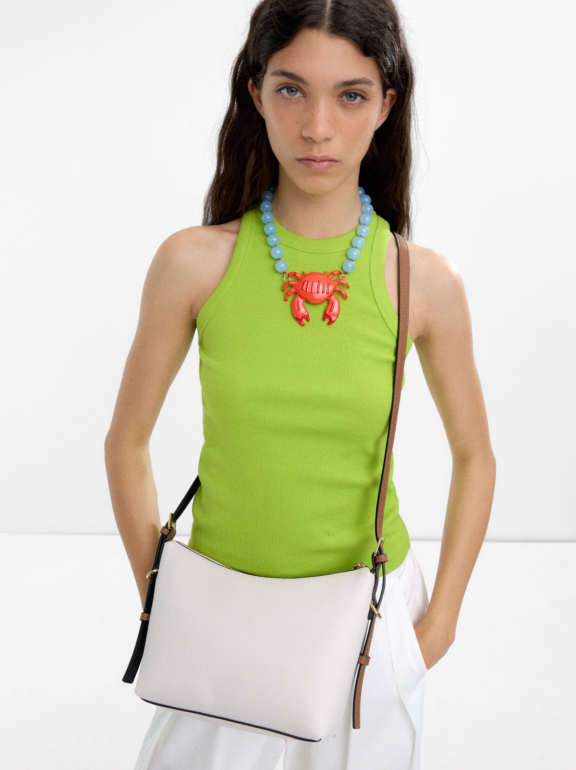 Bolso Bandolera Con Bolsillo Exterior