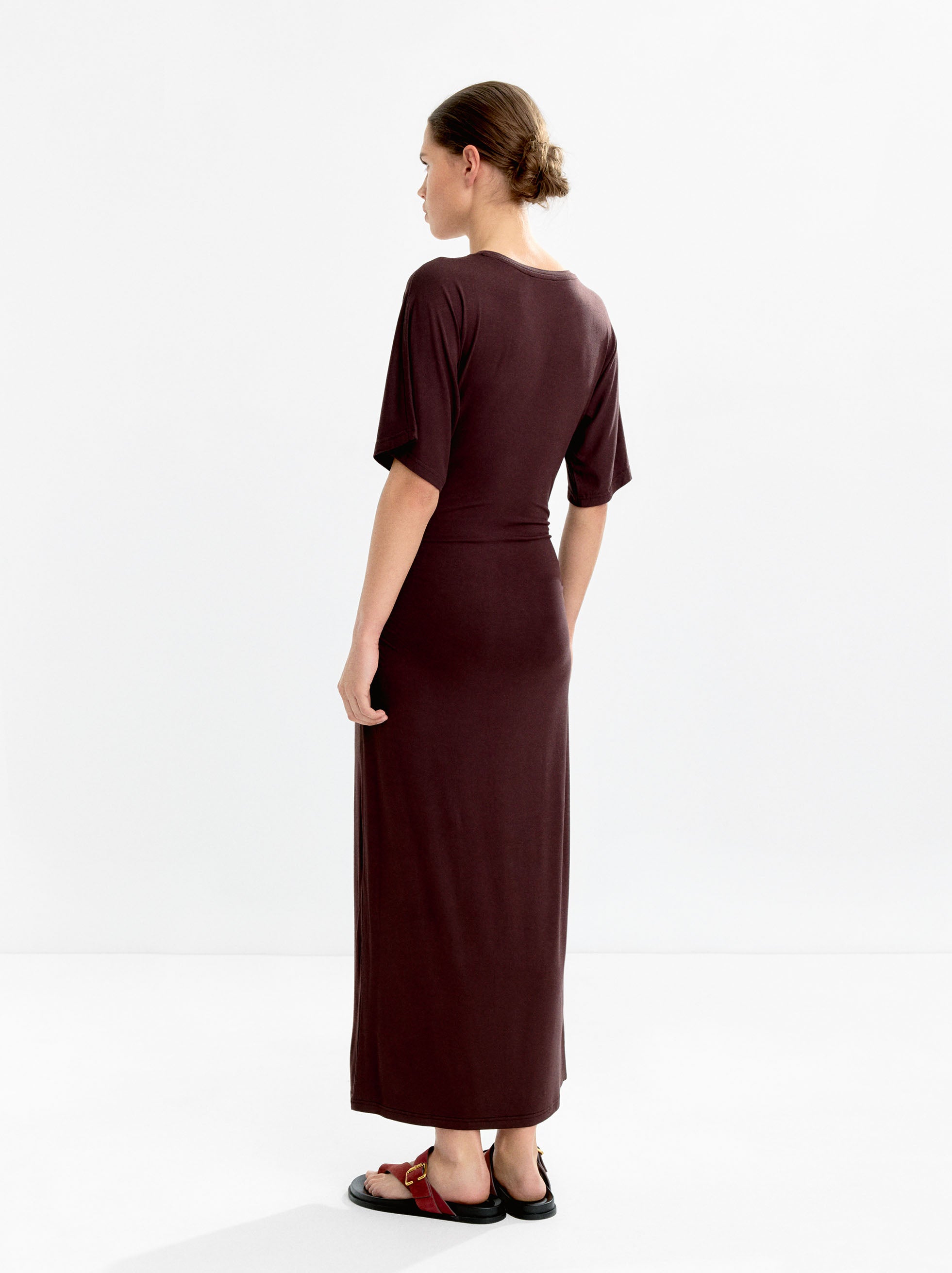 Vestido Largo Con Fruncido