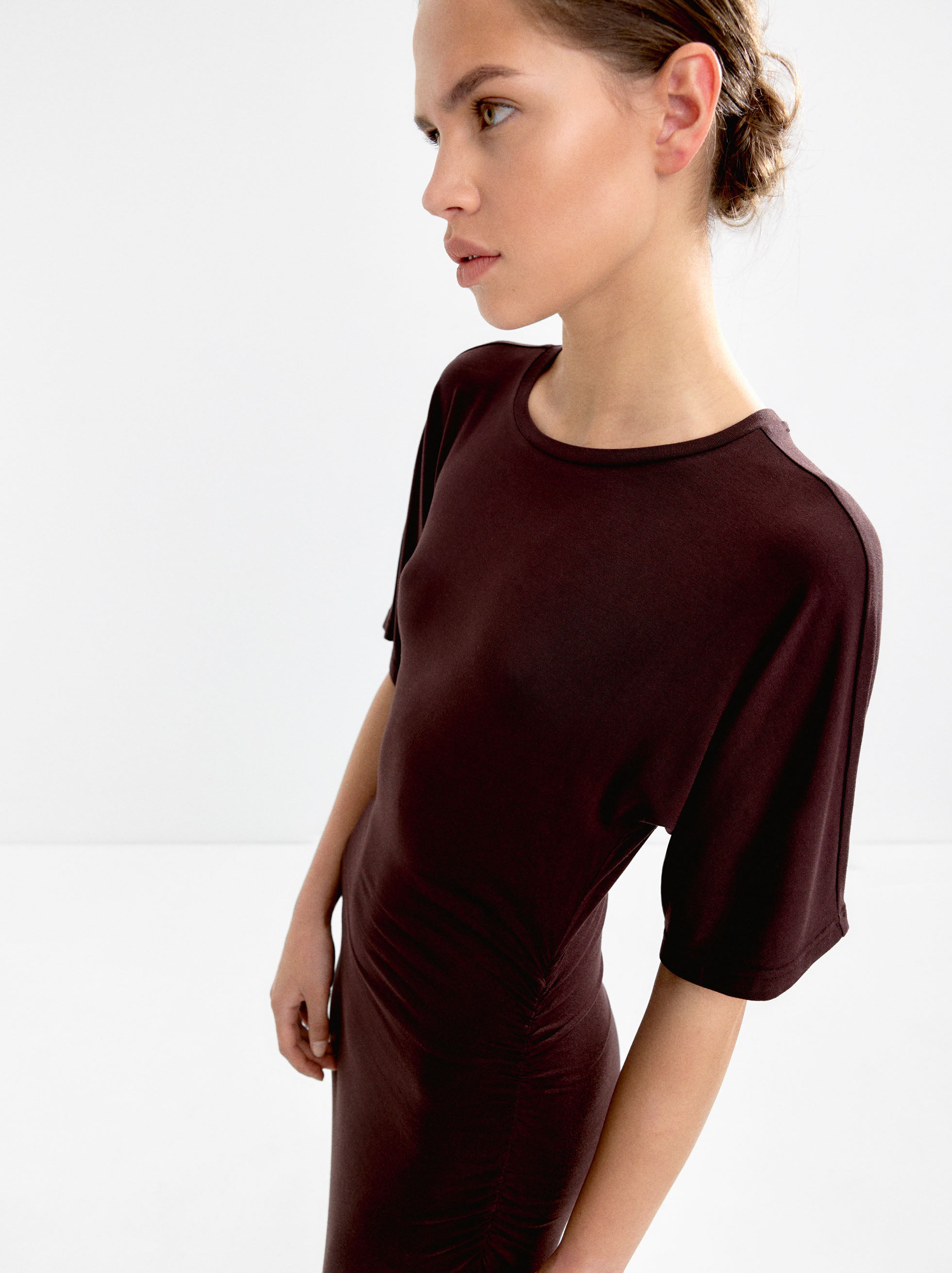 Vestido Largo Con Fruncido