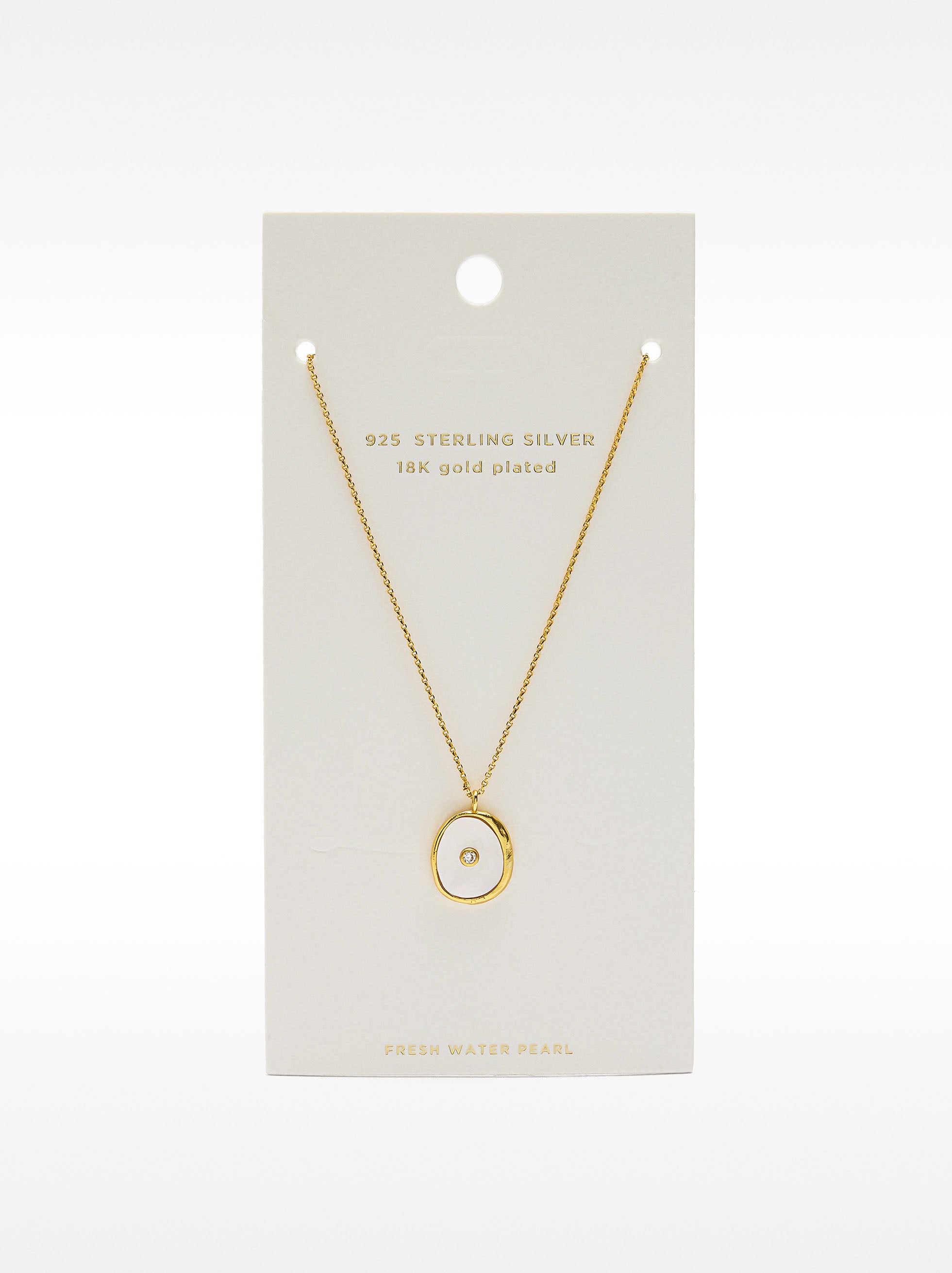 Collar De Perla De Agua Dulce Y Circonita - Plata De Ley 925