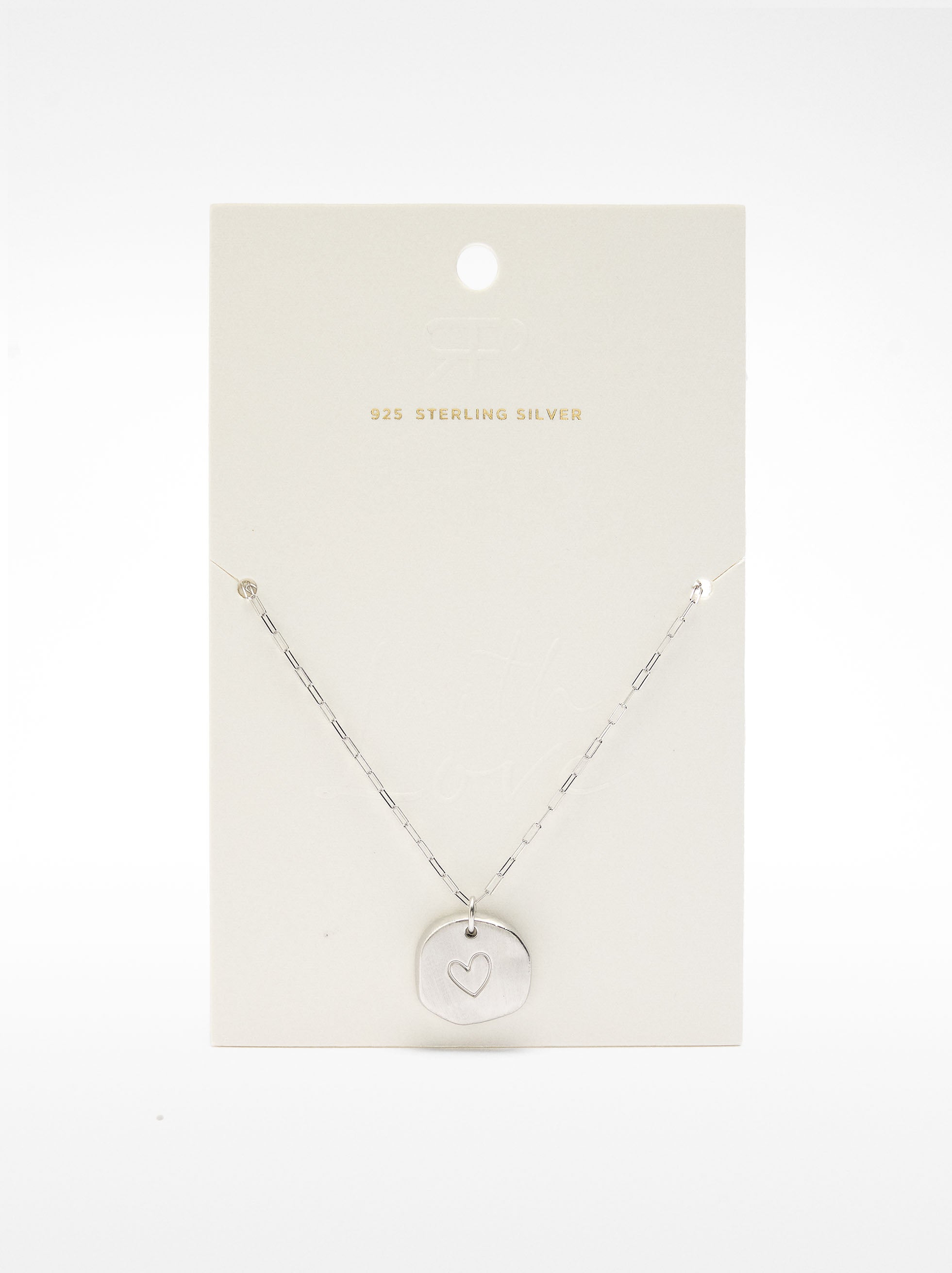 Collar De Eslabones Con Medalla Corazón - Plata De Ley 925