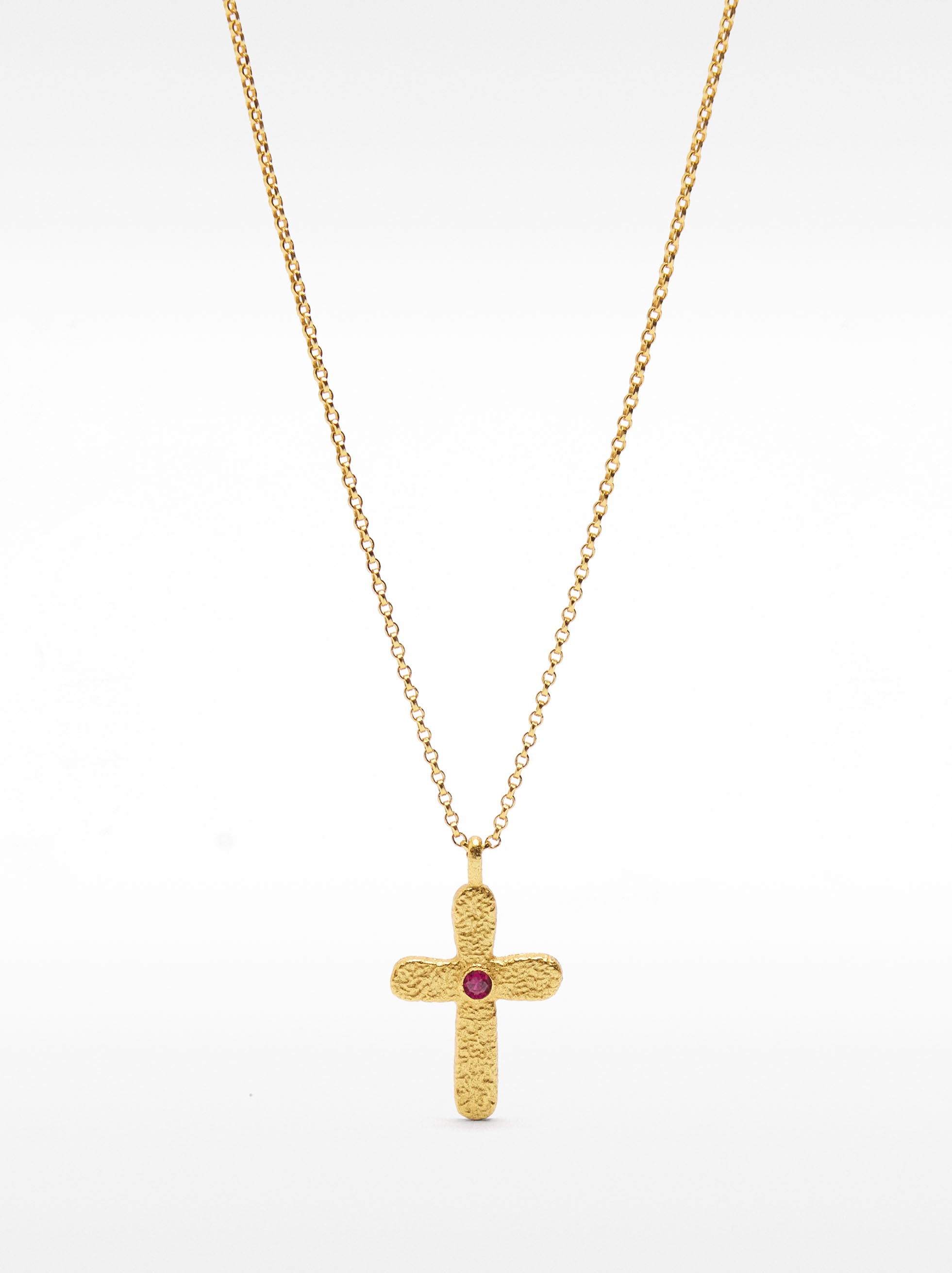 Collar Con Cruz Y Circonitas De Plata De Ley 925