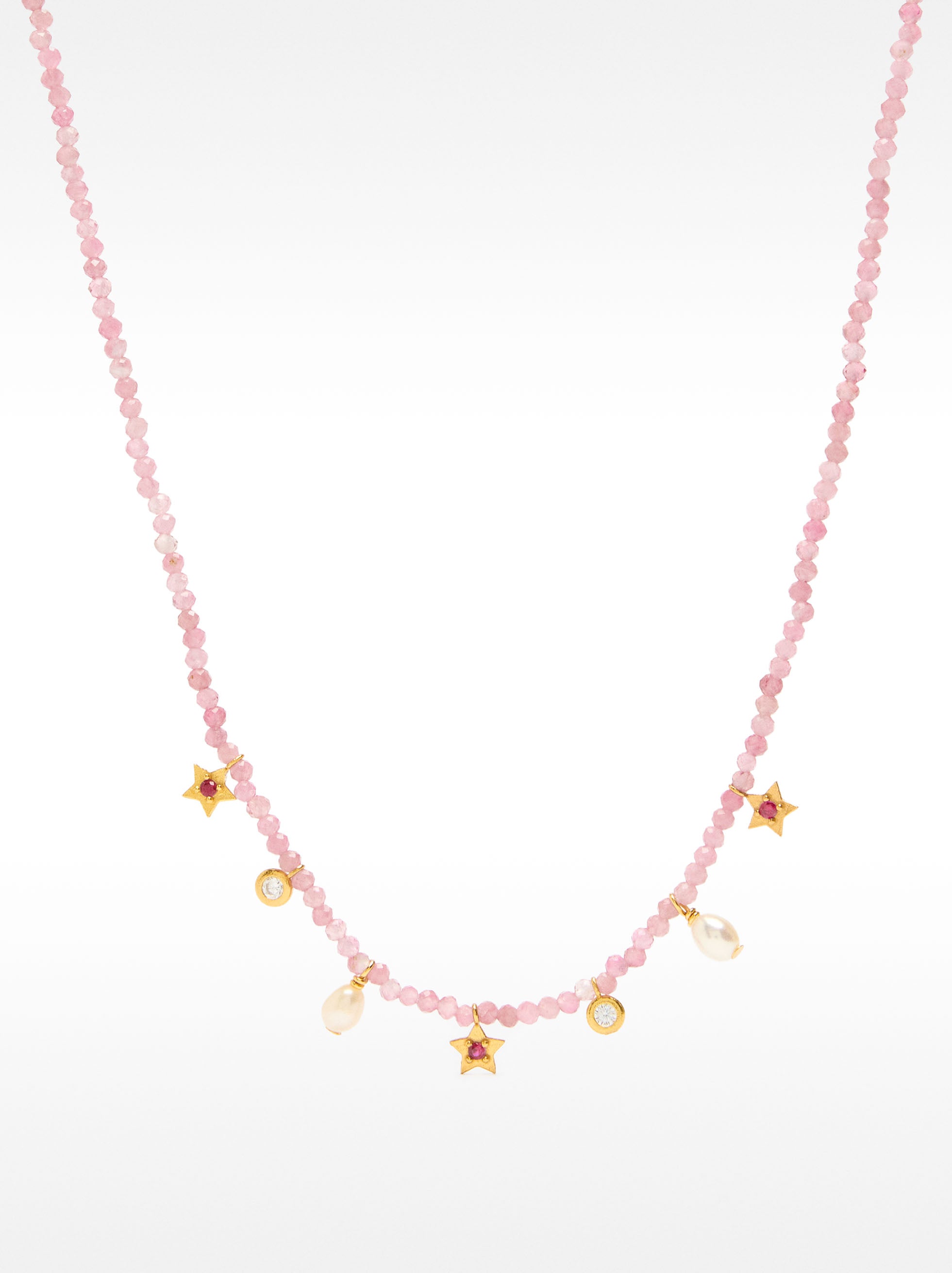 Collar De Piedras Con Perla De Agua Dulce - Plata De Ley 925