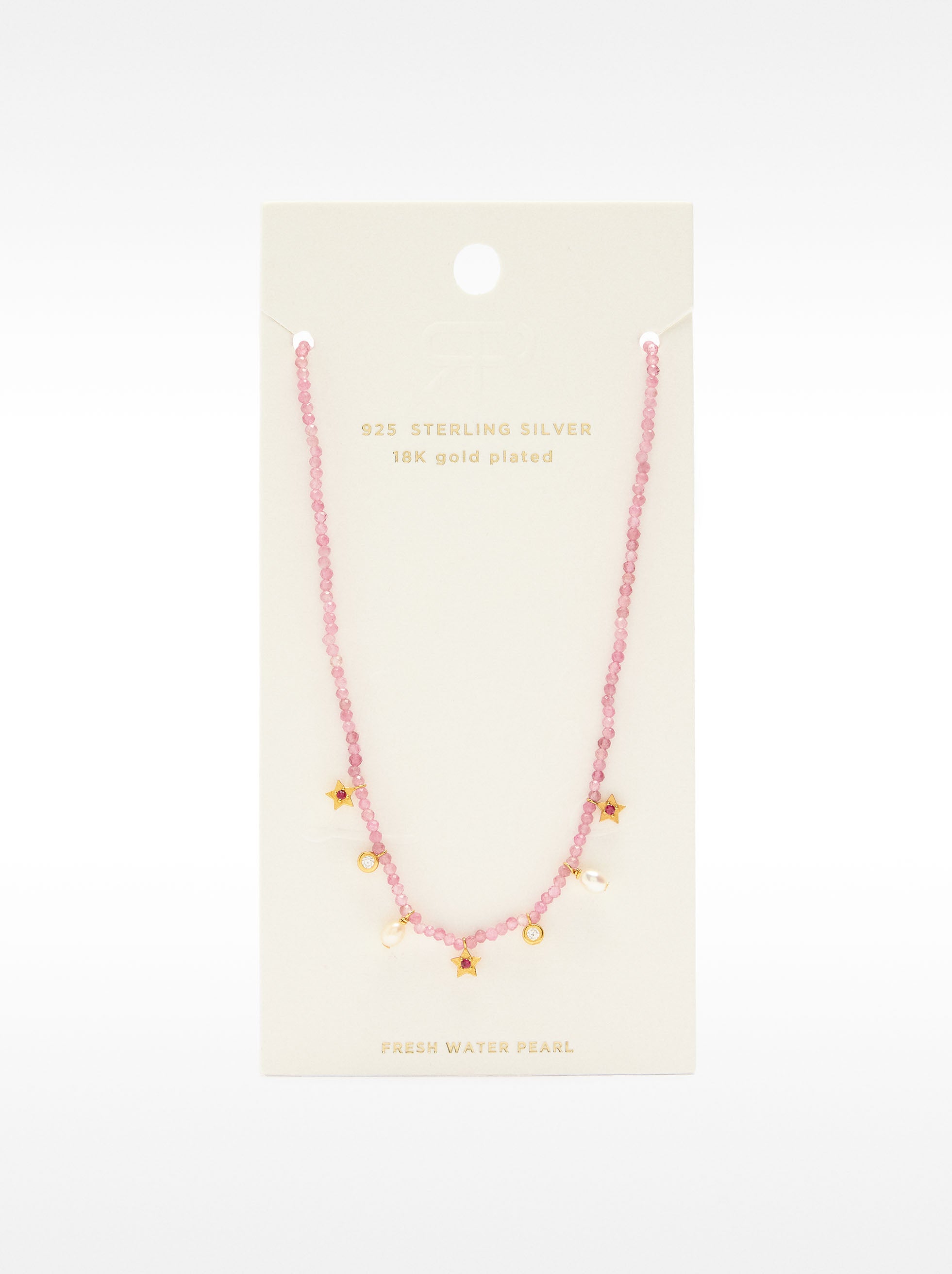 Collar De Piedras Con Perla De Agua Dulce - Plata De Ley 925