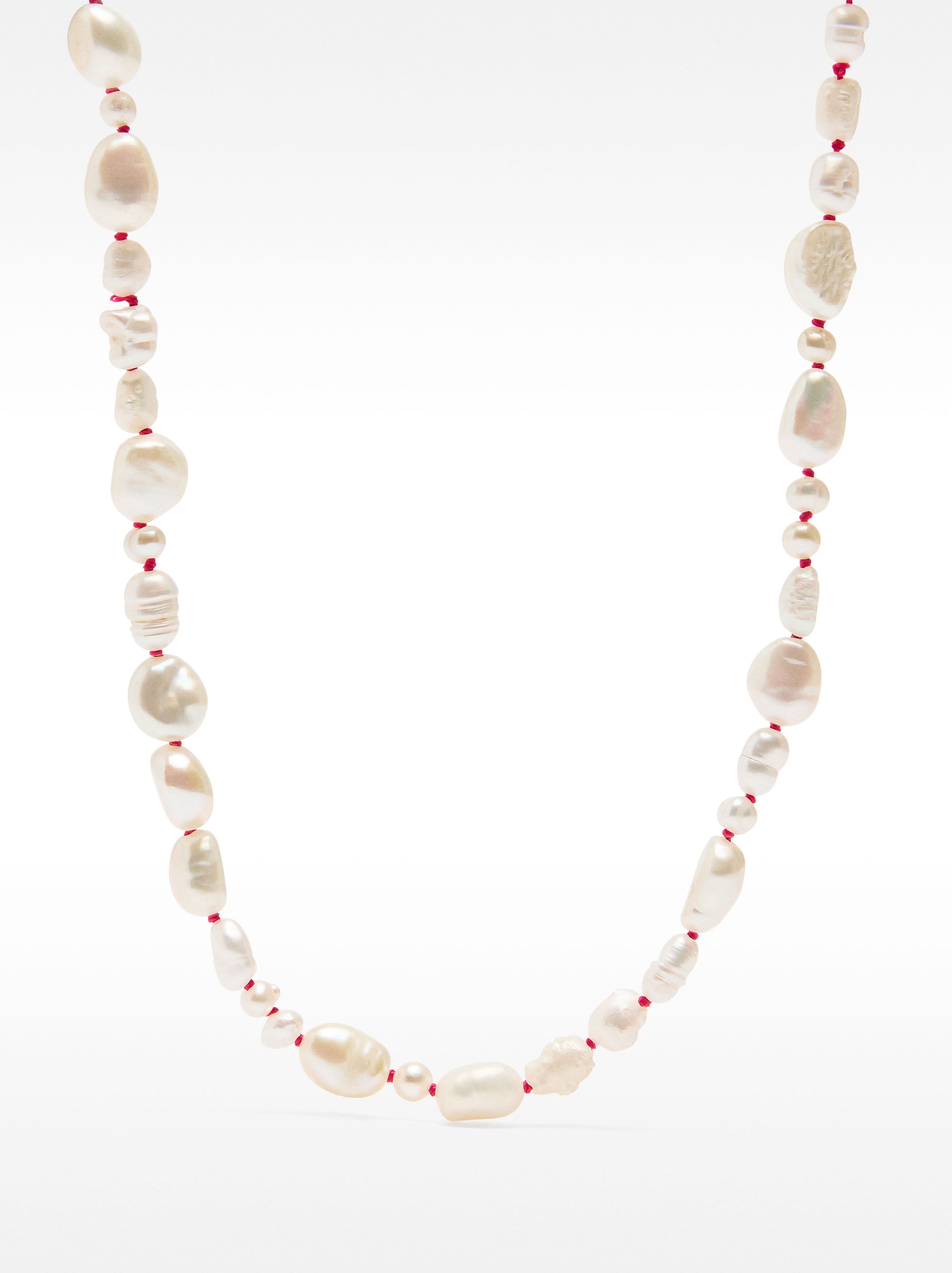 Collar Con Perlas De Agua Dulce - Plata De Ley 925