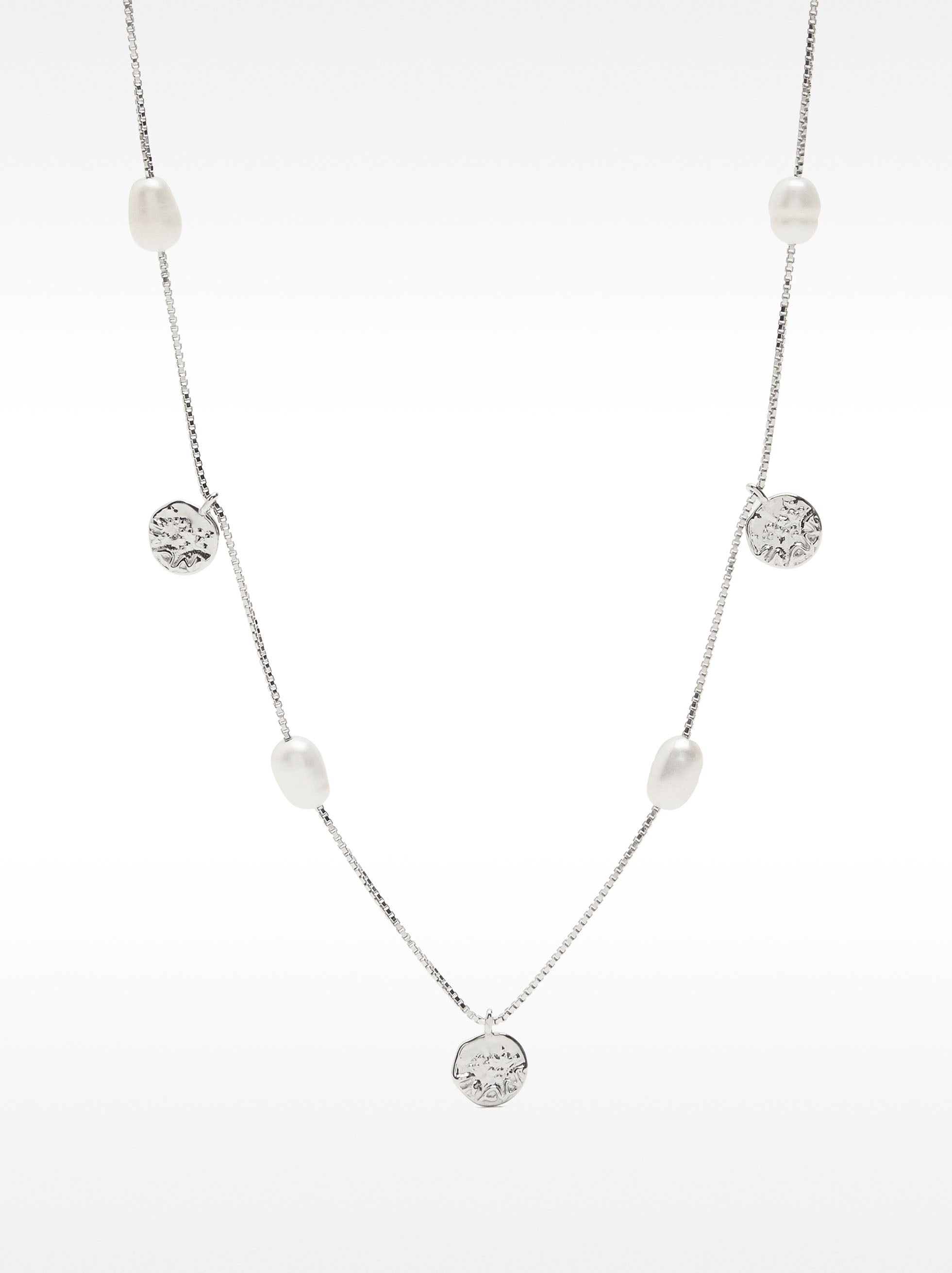 Collar Con Perlas De Agua Dulce - Plata De Ley 925