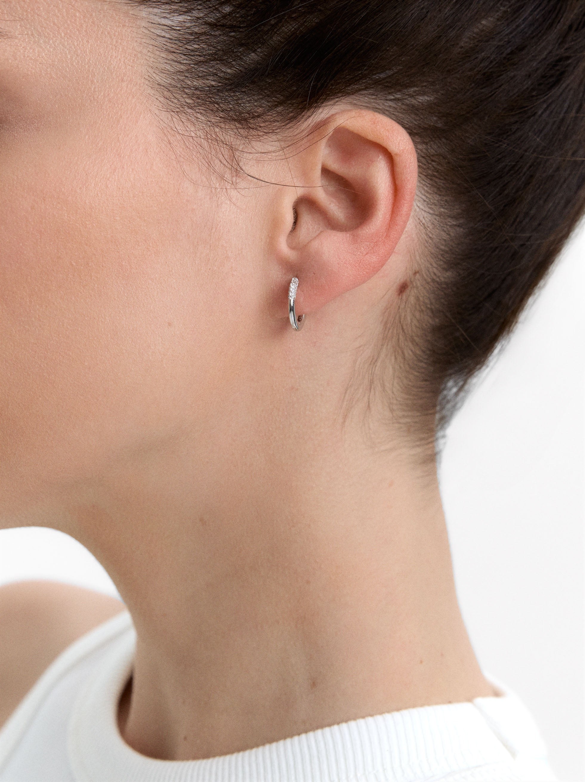 Aros Con Circonitas - Plata De Ley 925