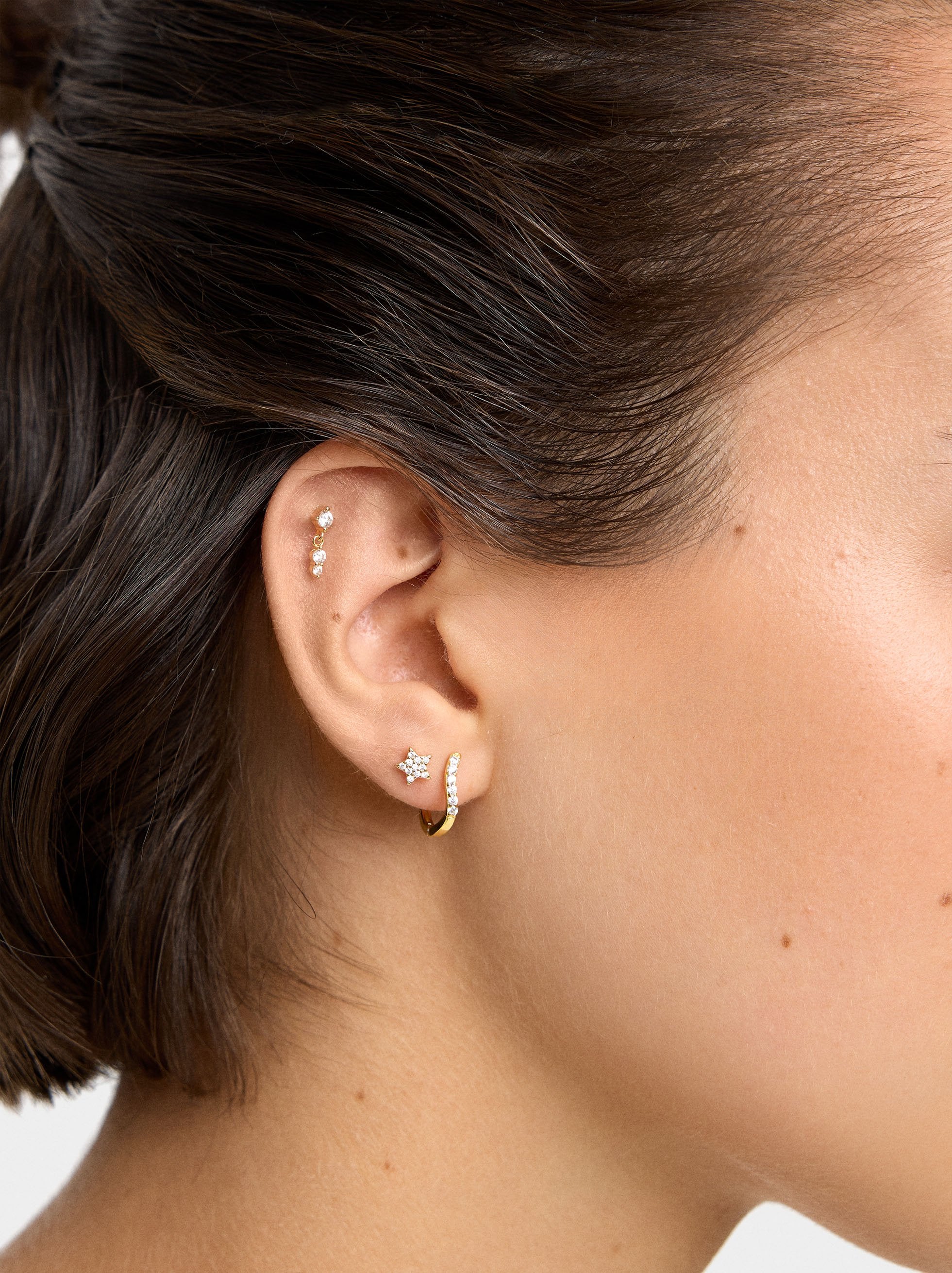 Set De Pendientes Con Circonitas - Plata De Ley 925