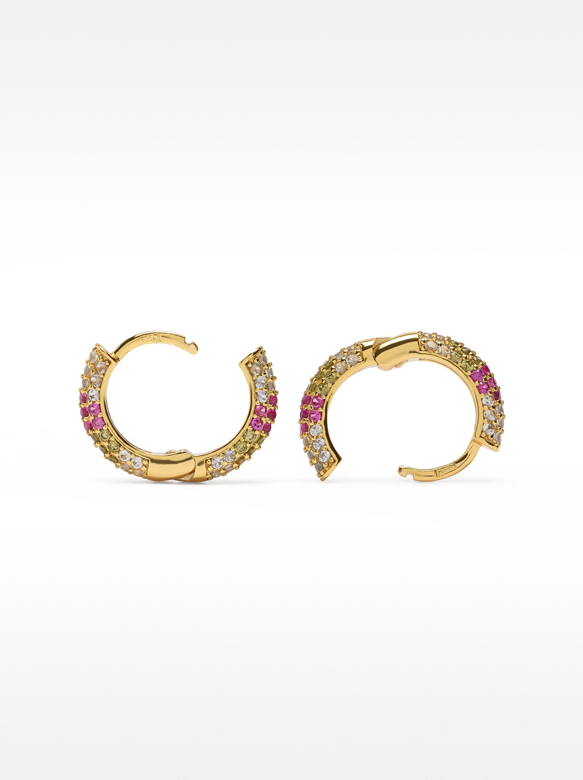 Aros Con Cristales - Plata De Ley 925