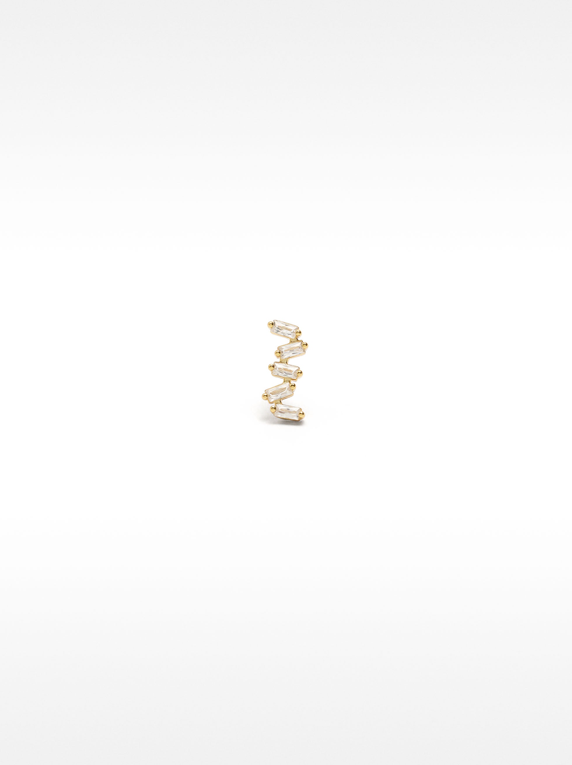 Pendientes Zigzag Con Cristales - Plata De Ley 925