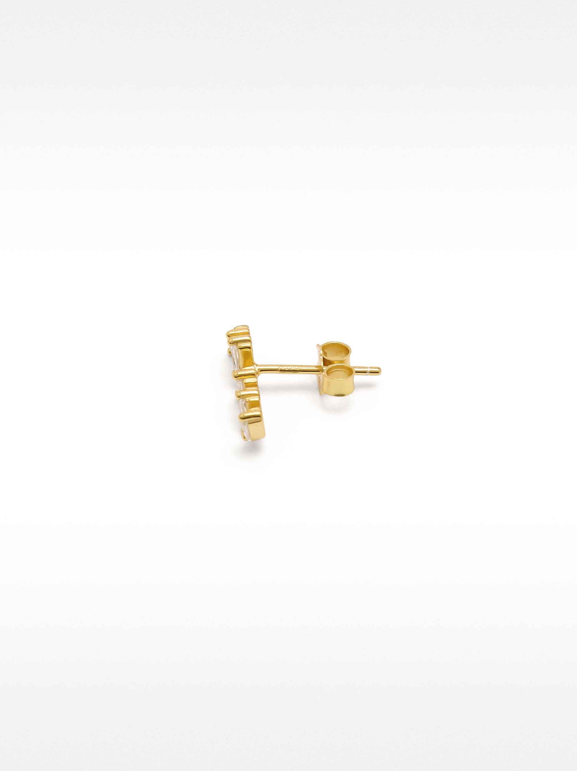 Pendientes Zigzag Con Cristales - Plata De Ley 925