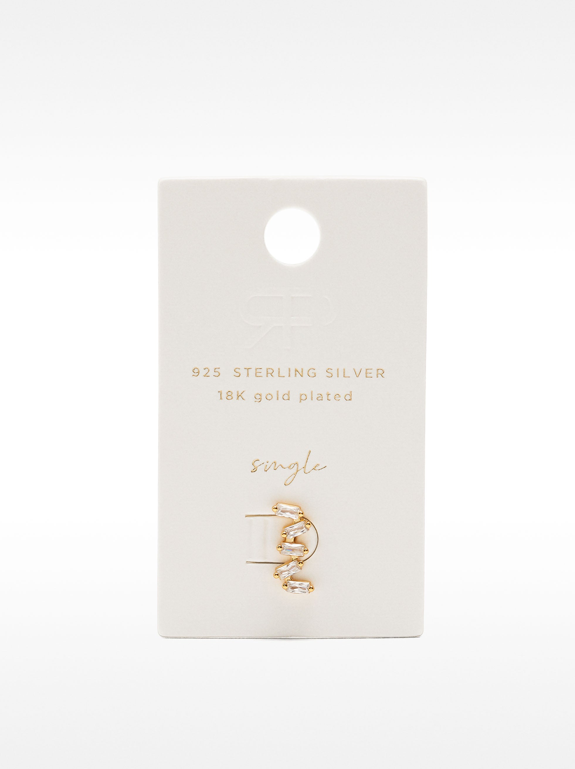 Pendientes Zigzag Con Cristales - Plata De Ley 925