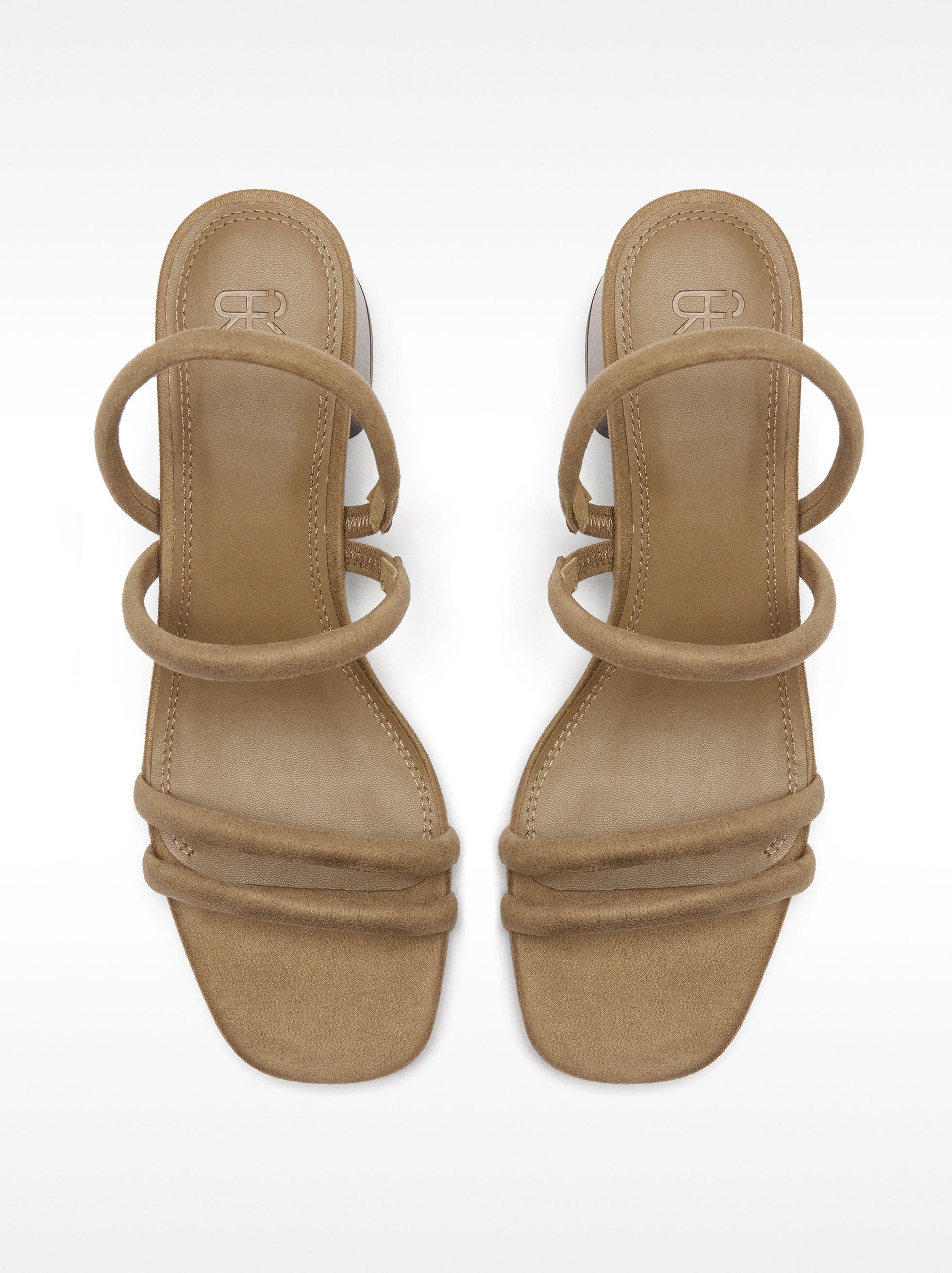 Sandalias De Tacón Ancho Con Tiras