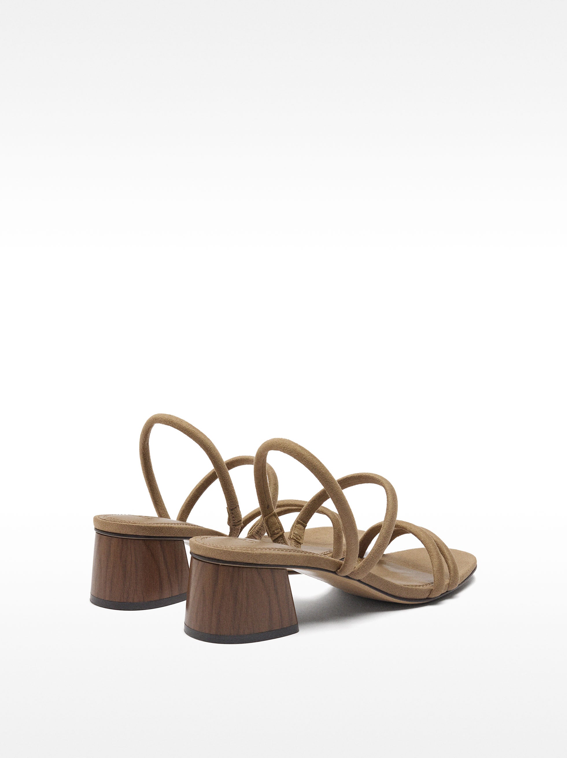 Sandalias De Tacón Ancho Con Tiras