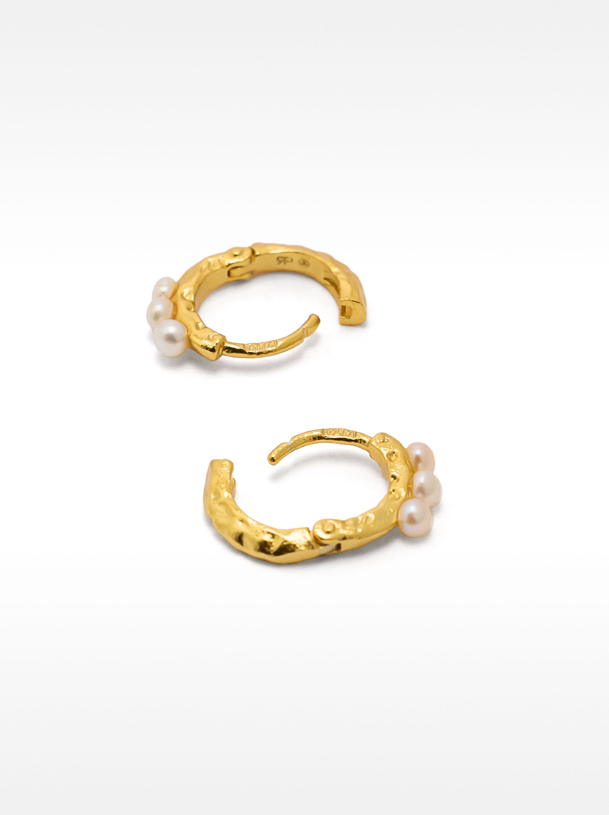 Aros Con Perlas De Agua Dulce - Plata De Ley 925