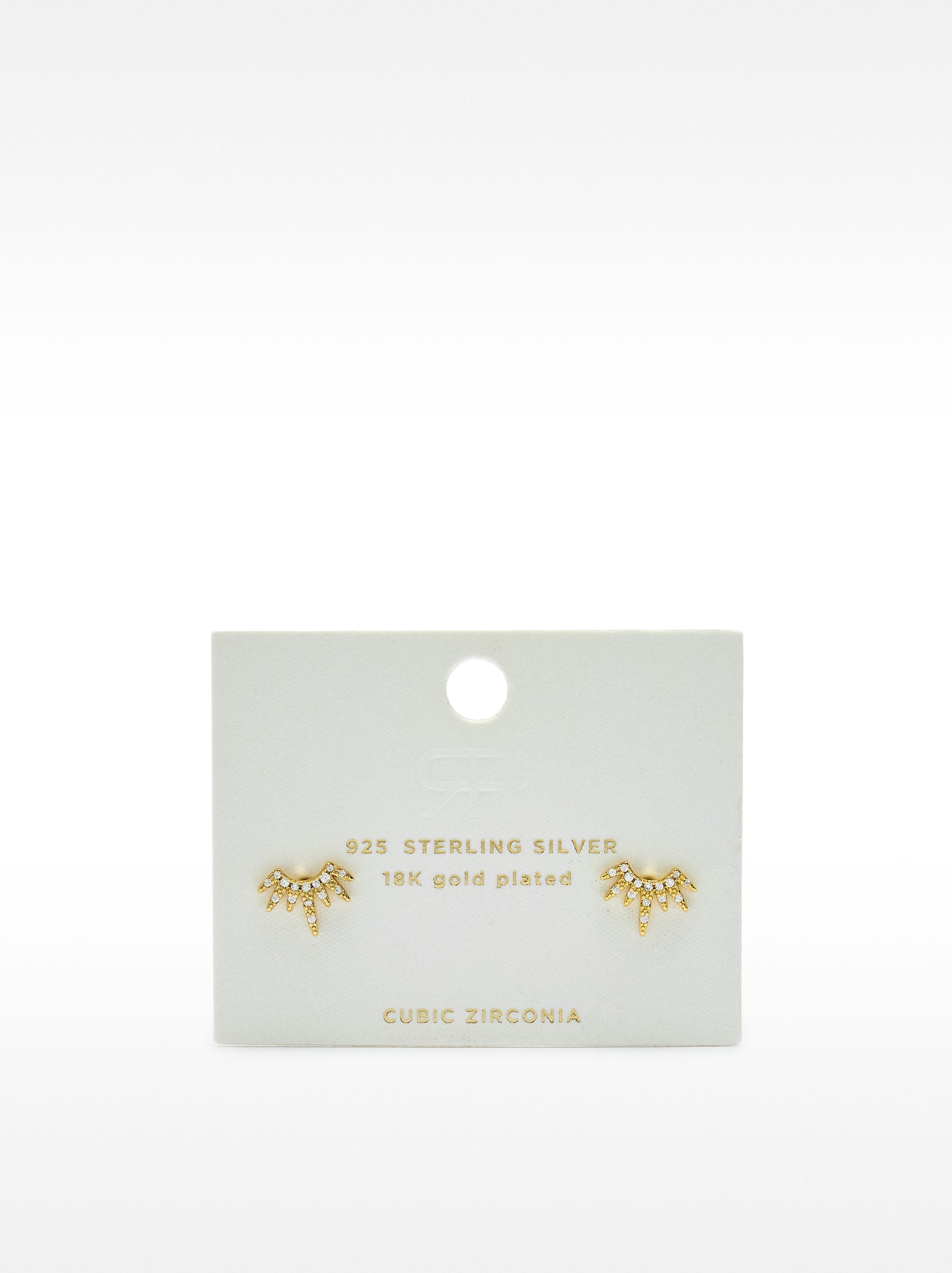 Pendientes Corona Con Circonitas - Plata De Ley 925