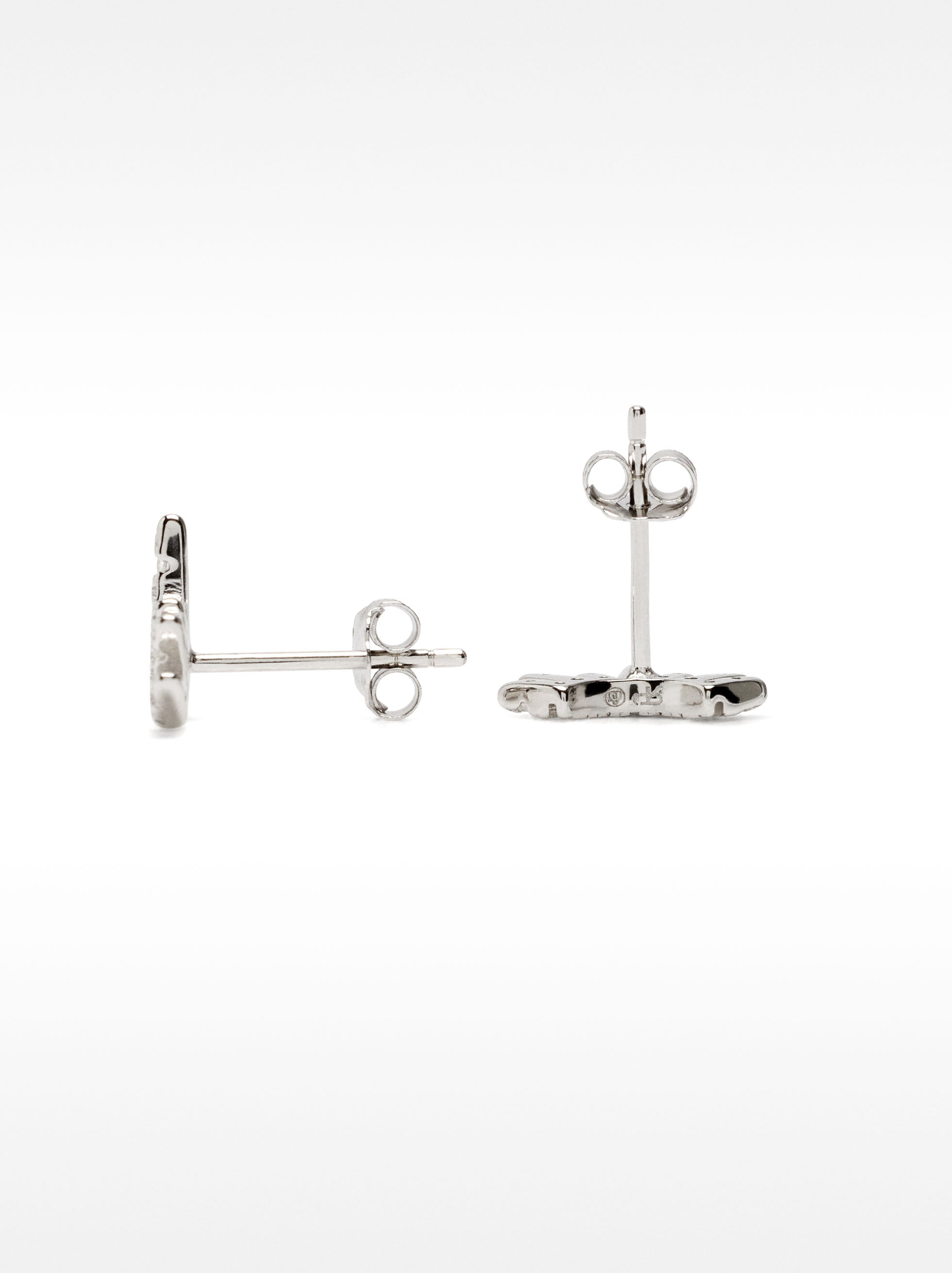 Pendientes Corona Con Circonitas - Plata De Ley 925