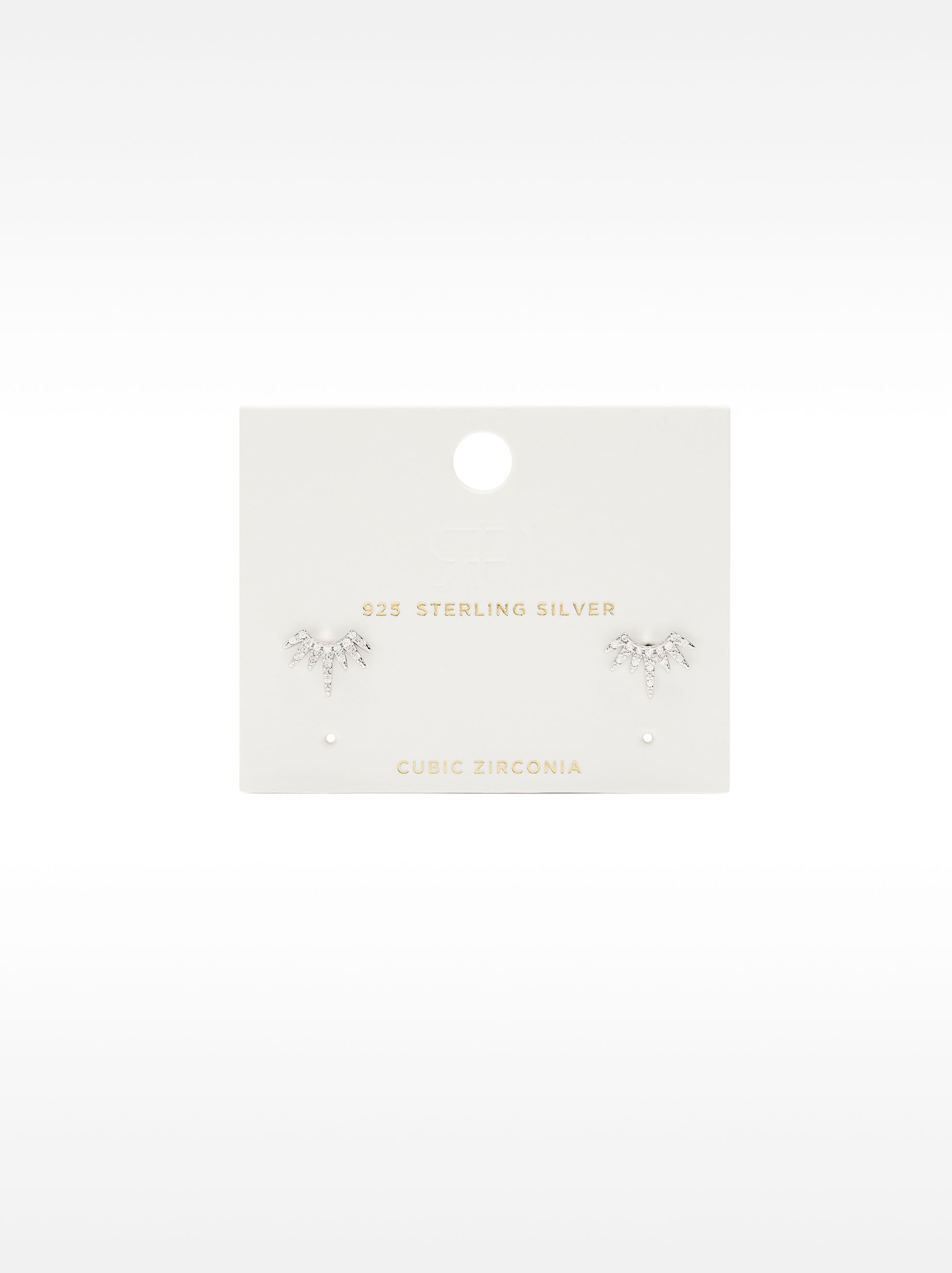 Pendientes Corona Con Circonitas - Plata De Ley 925