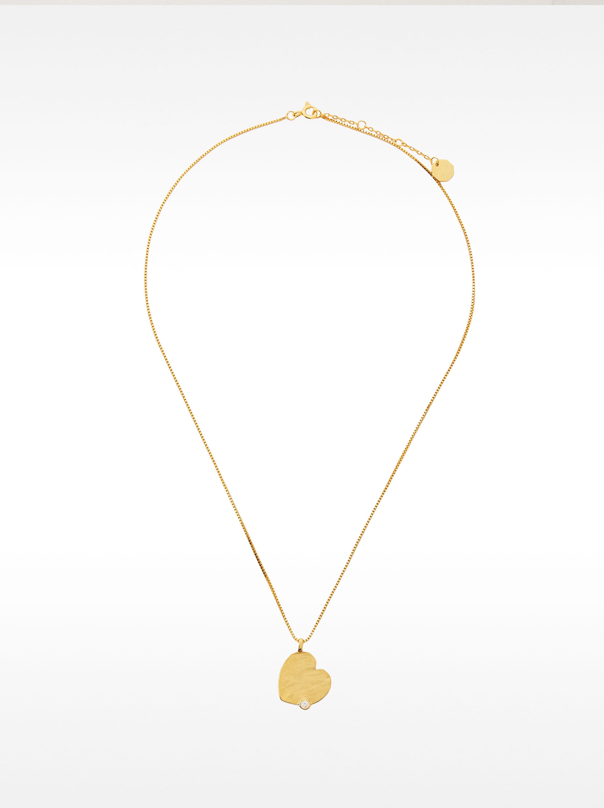 Collar De Corazón Con Circonita - Plata De Ley 925