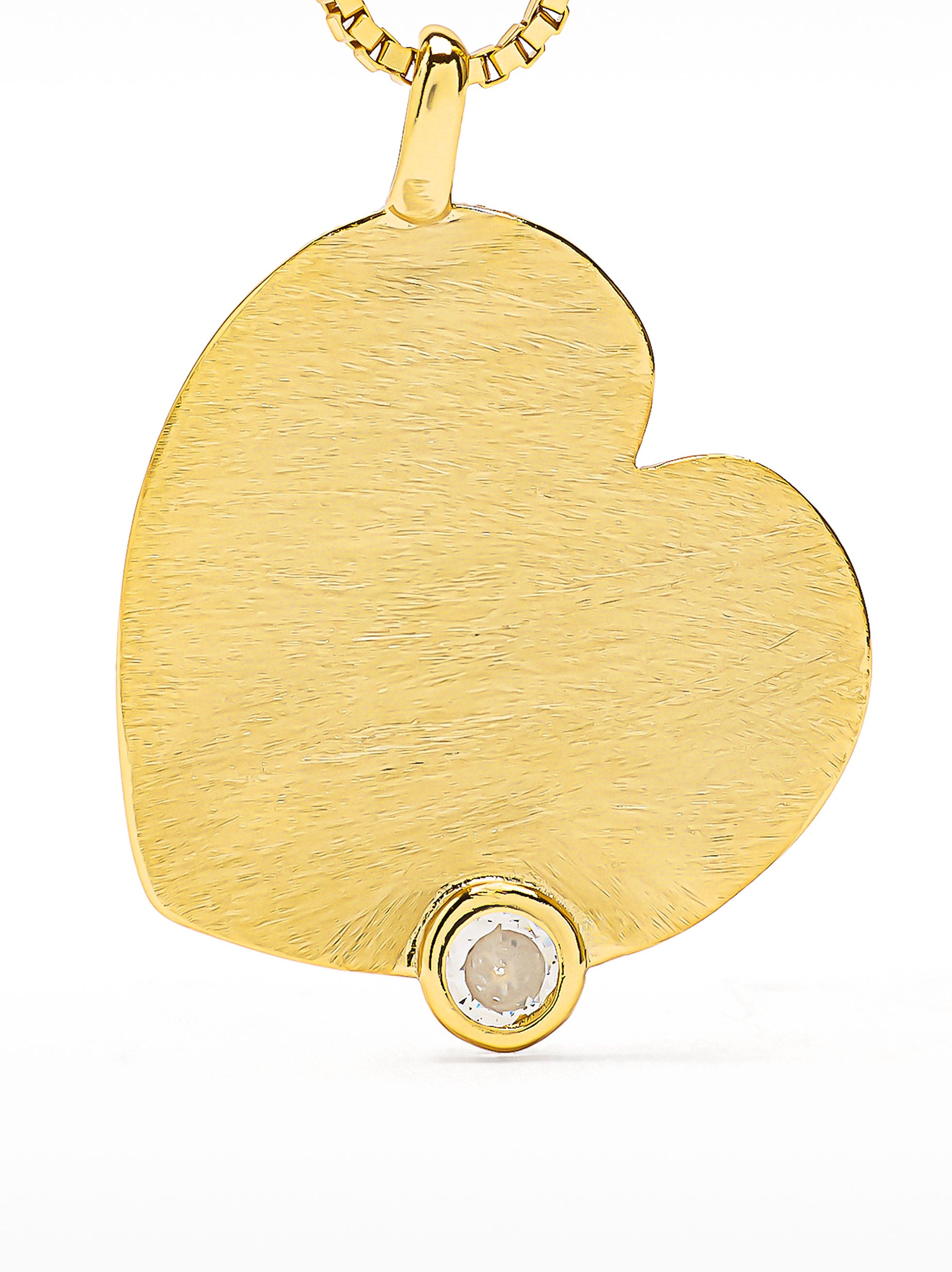 Collar De Corazón Con Circonita - Plata De Ley 925