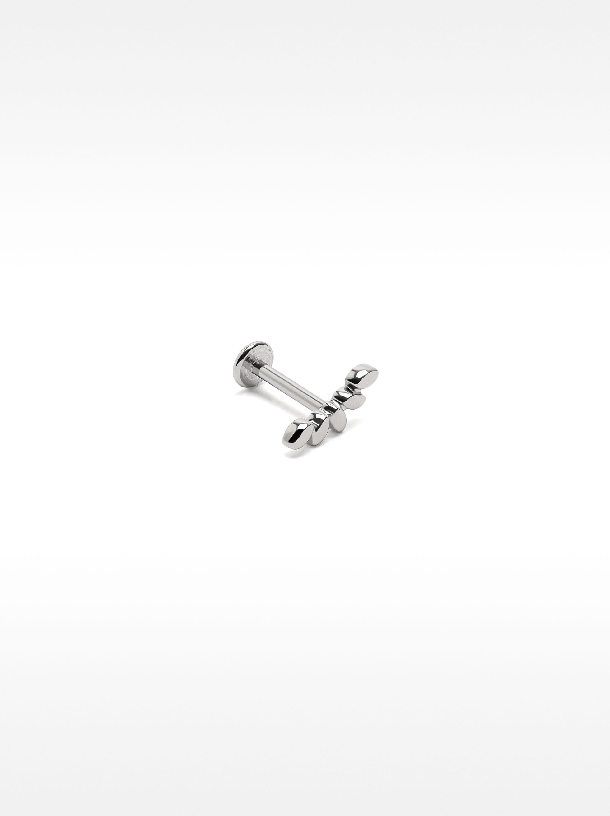 Piercing De Oreja Con Forma De Hojas – Acero Inoxidable