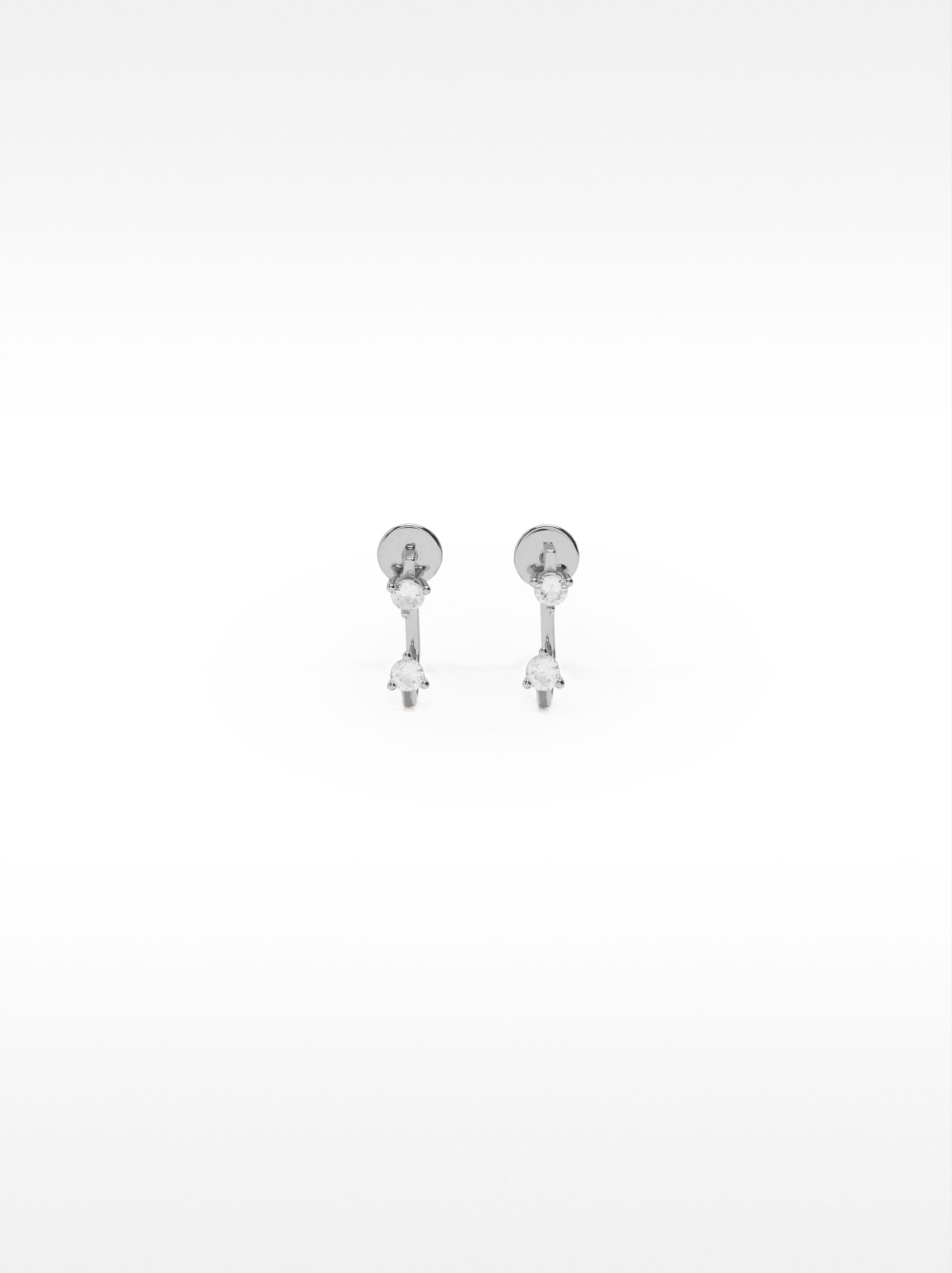 Pendientes Ear Jacket Con Circonitas - Plata De Ley 925
