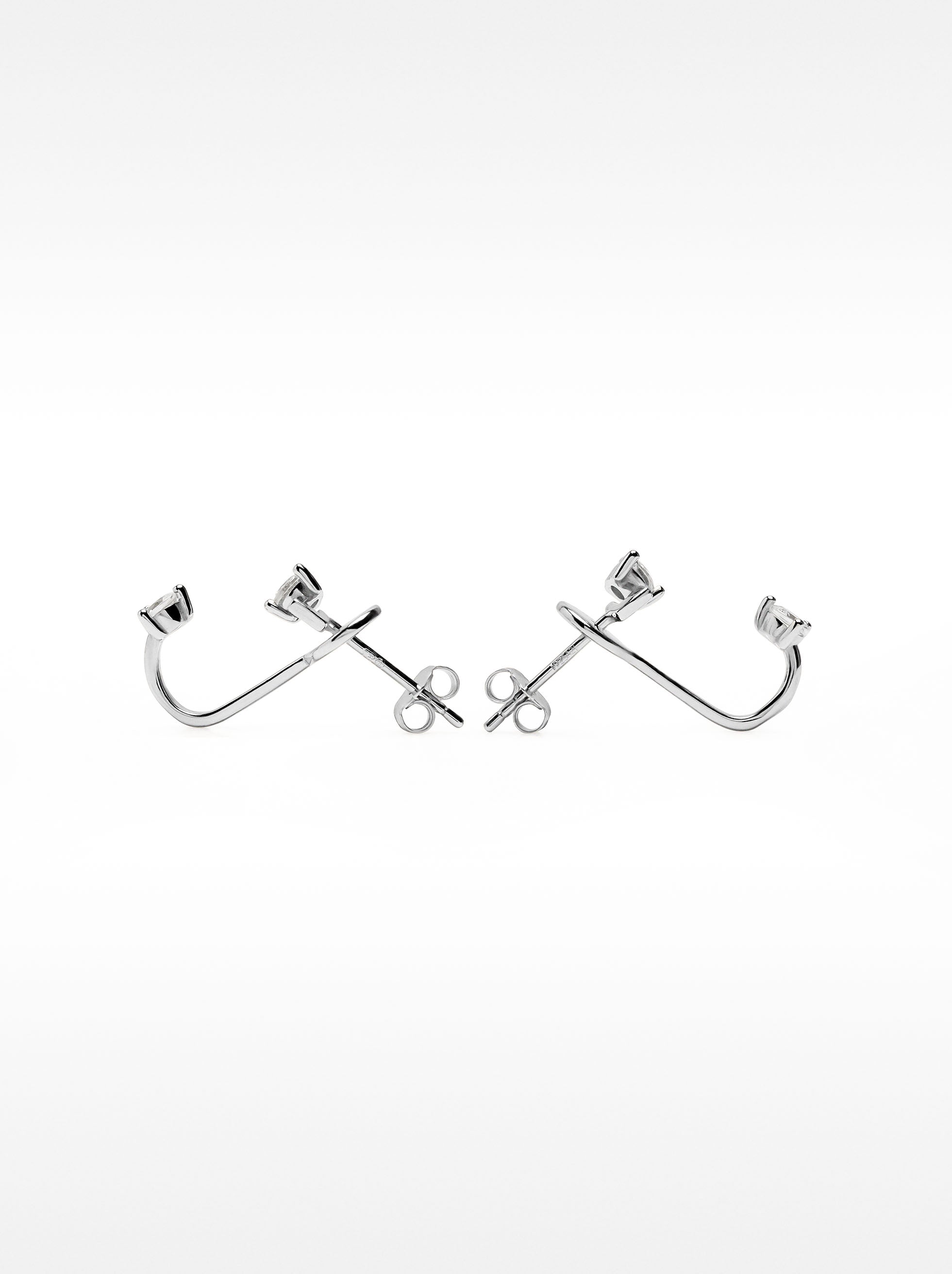Pendientes Ear Jacket Con Circonitas - Plata De Ley 925