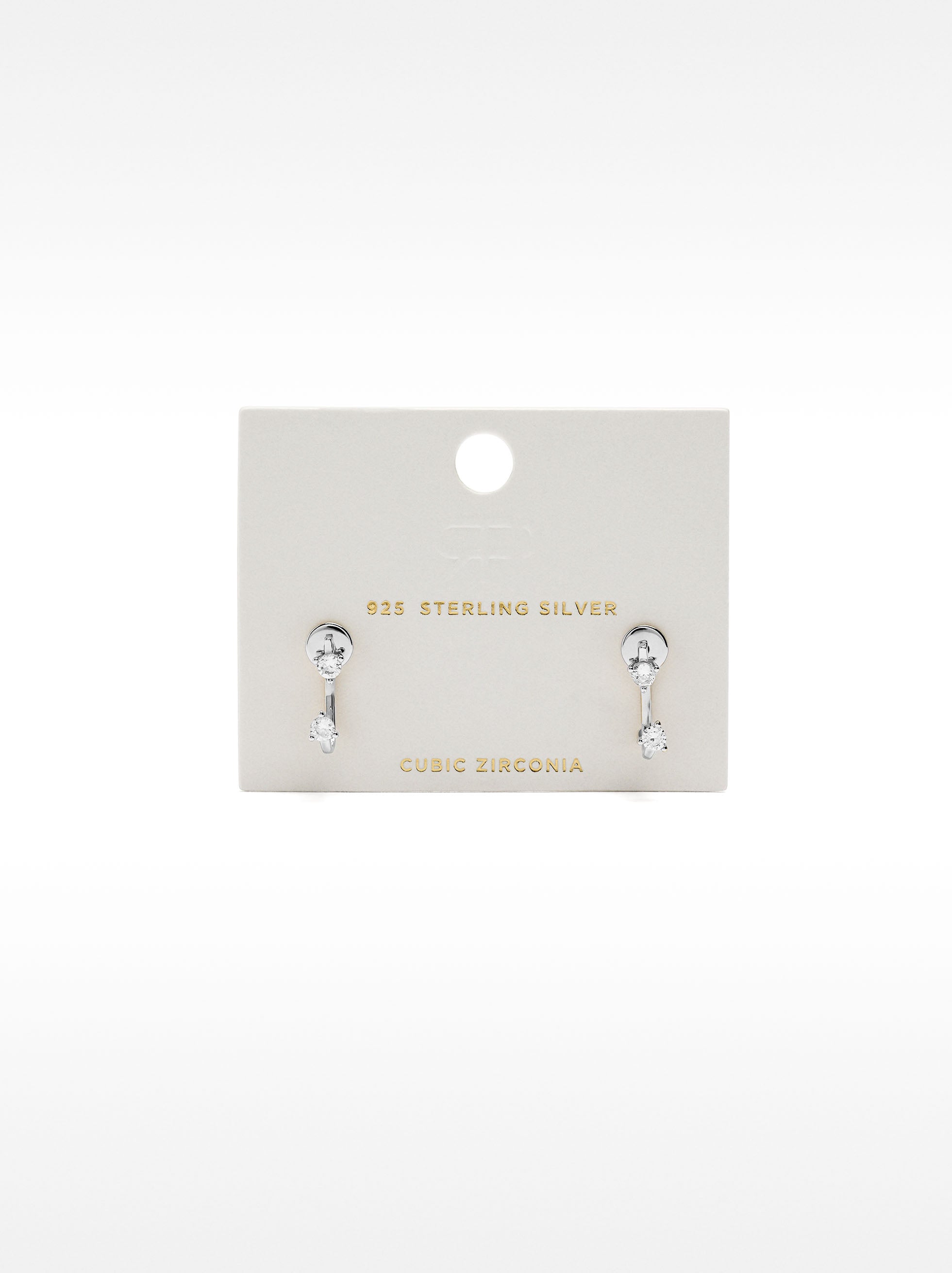Pendientes Ear Jacket Con Circonitas - Plata De Ley 925