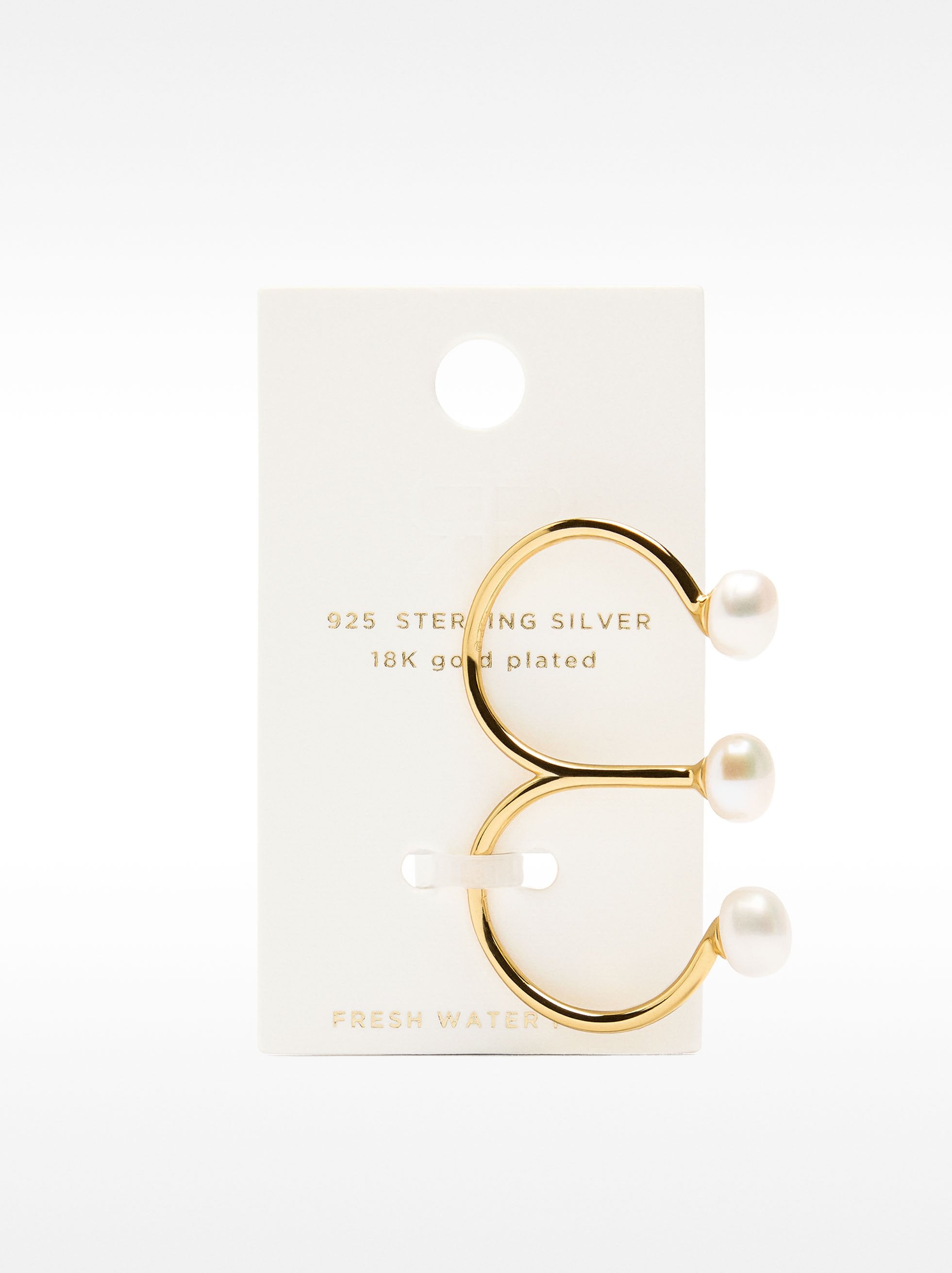 Anillo Doble Con Perlas De Agua Dulce - Plata De Ley 925