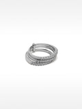 Anillo Triple Con Circonitas - Plata De Ley 925