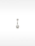 Piercing De Ombligo Con Cristal – Acero Inoxidable
