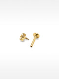 Piercing De Oreja Con Flor Y Circonitas – Acero Inoxidable