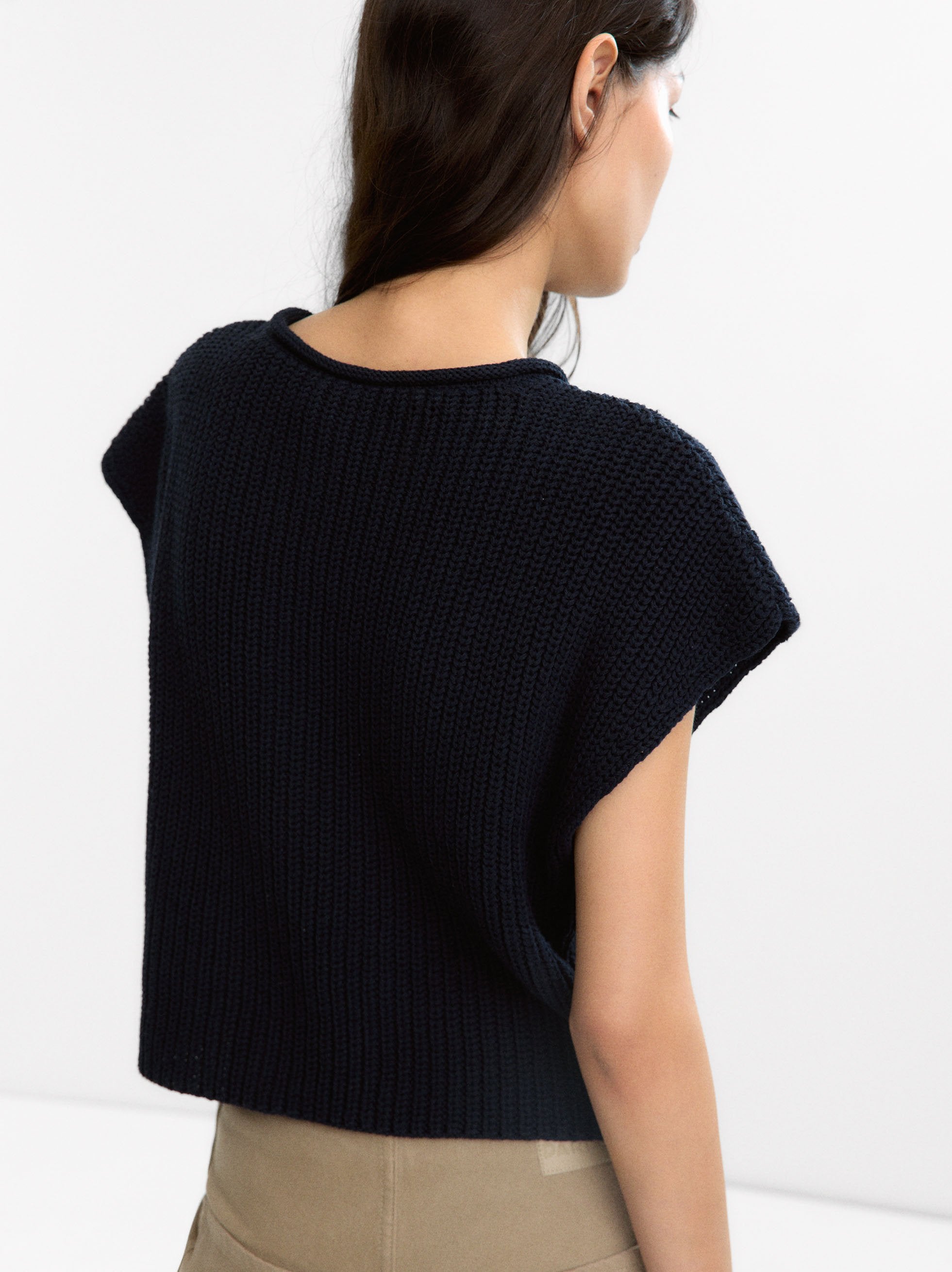 Chaleco De Punto Con Bolsillos