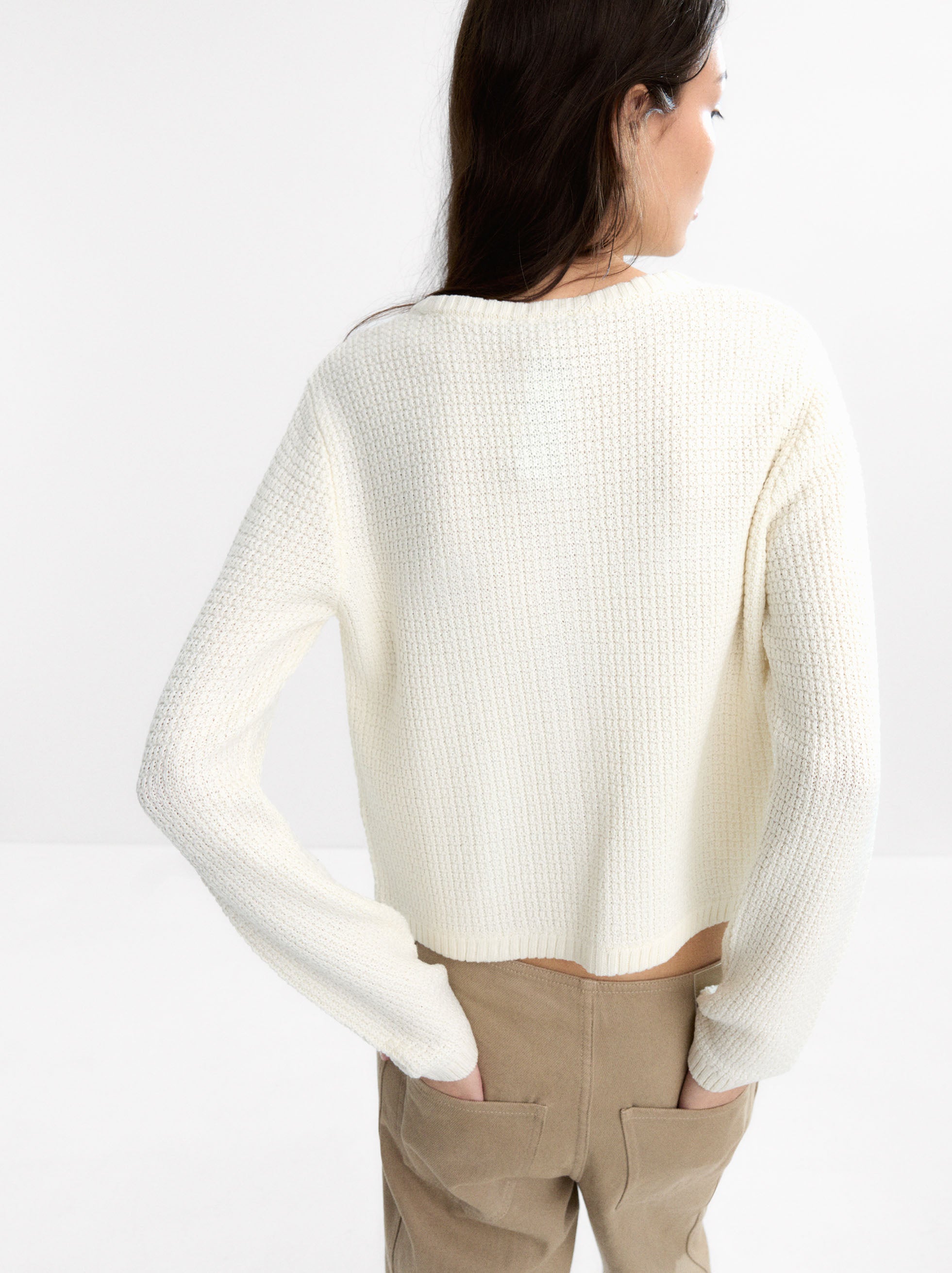 Cárdigan De Punto Con Textura