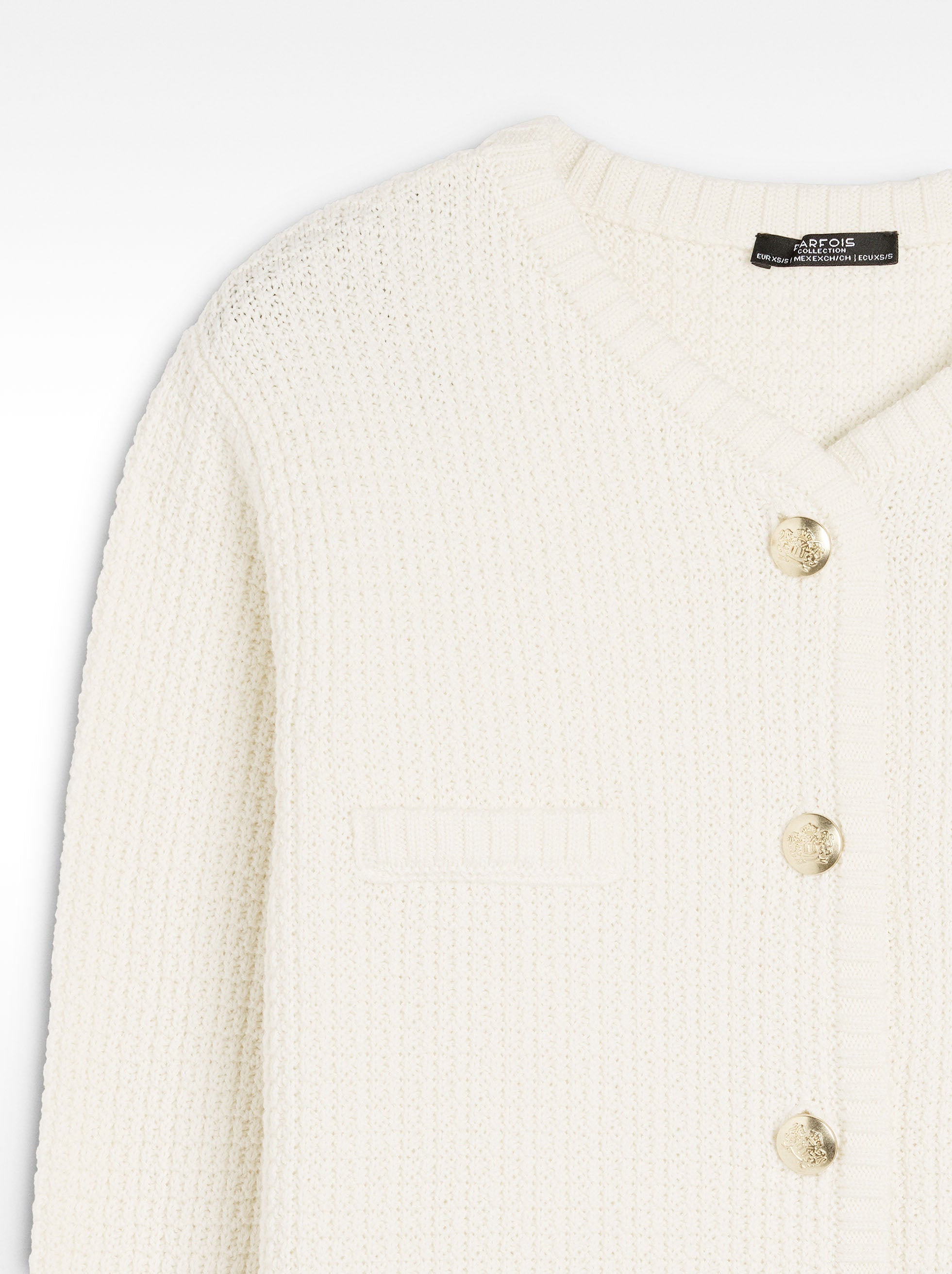 Cárdigan De Punto Con Textura