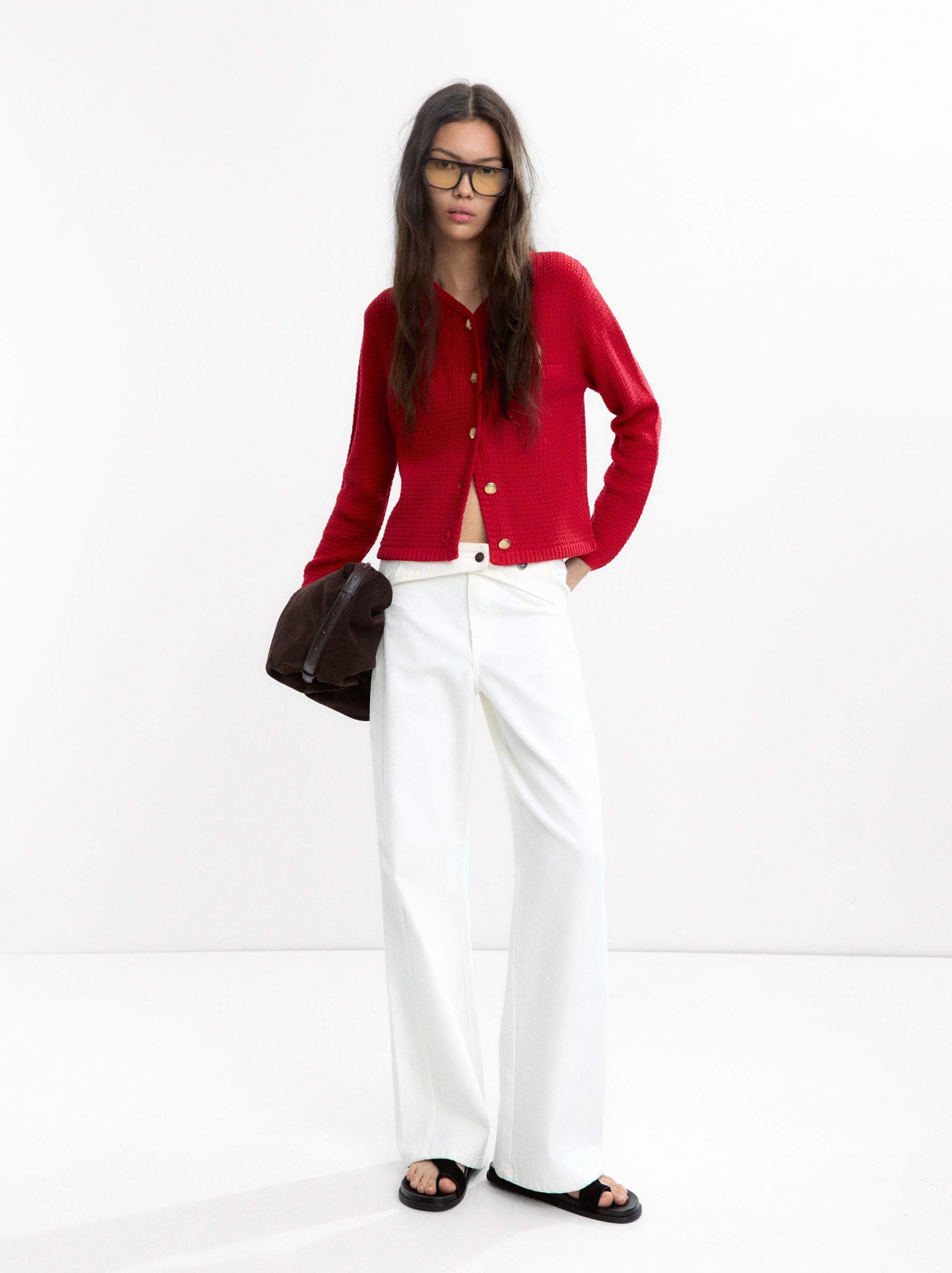 Cárdigan De Punto Con Textura