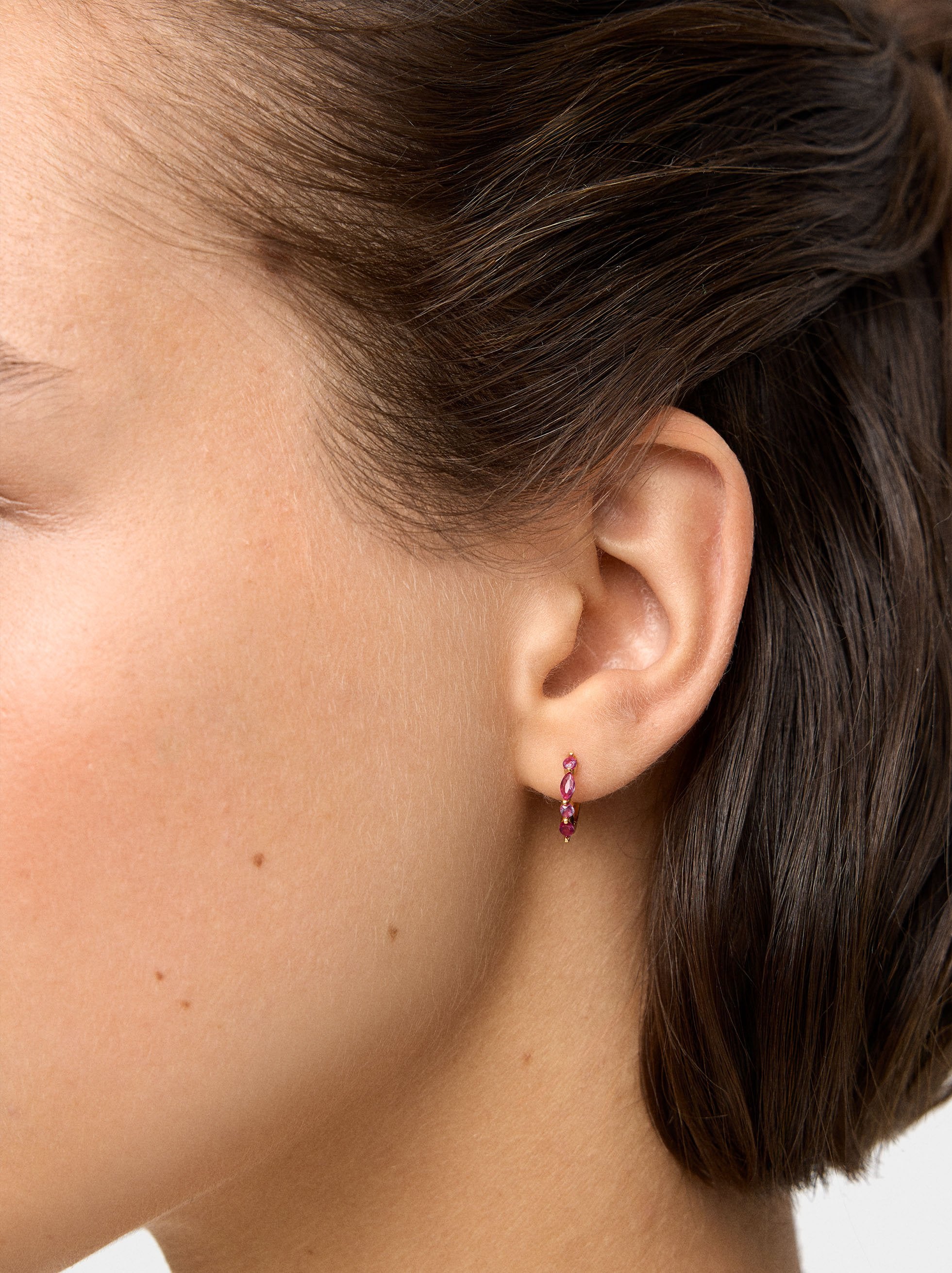 Aros Con Circonitas - Acero Inoxidable