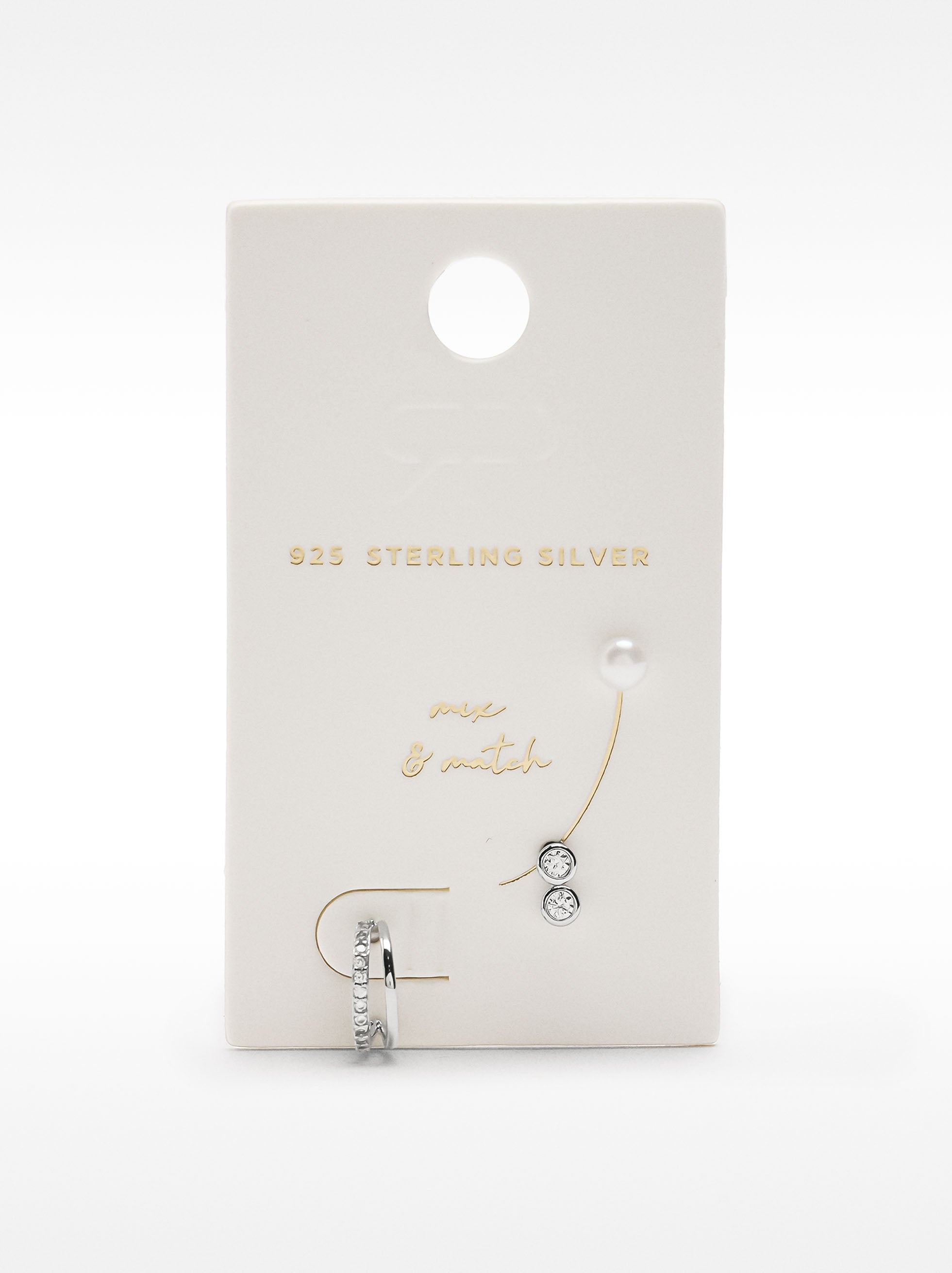 Set De Pendientes Com Perlas De Agua Dulce - Plata De Ley 925