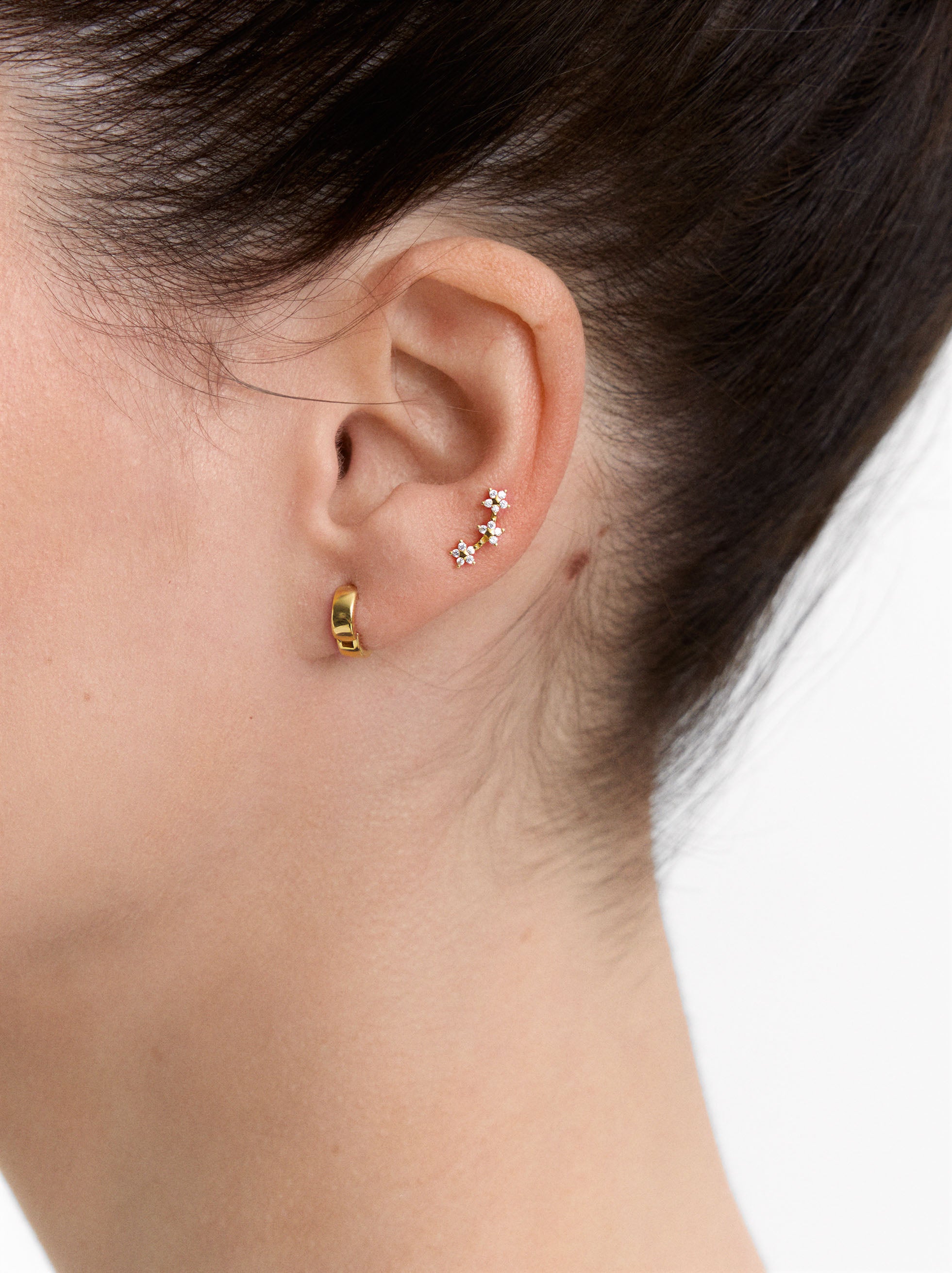 Set De Pendientes Com Circonitas - Plata De Ley 925