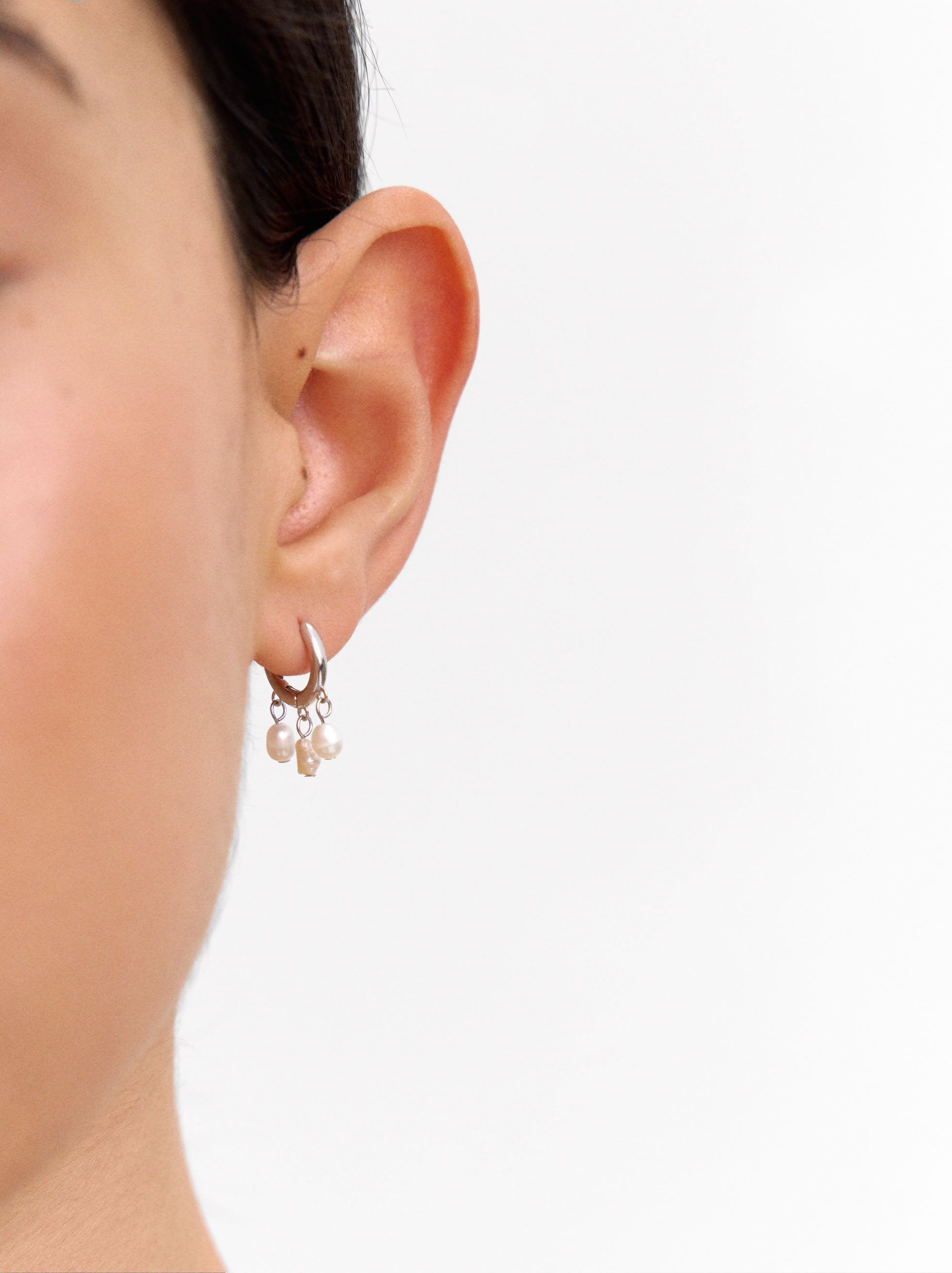 Aros Con Perlas - Plata De Ley 925