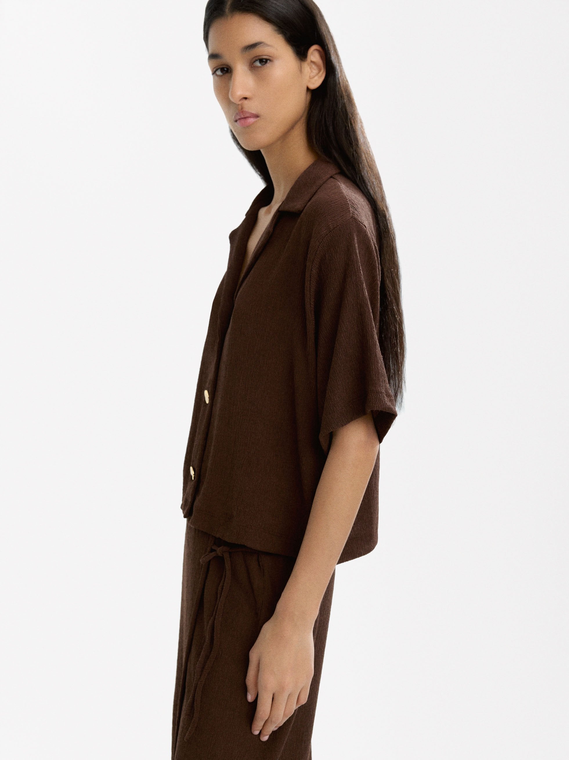 Camisa De Manga Corta Con Textura