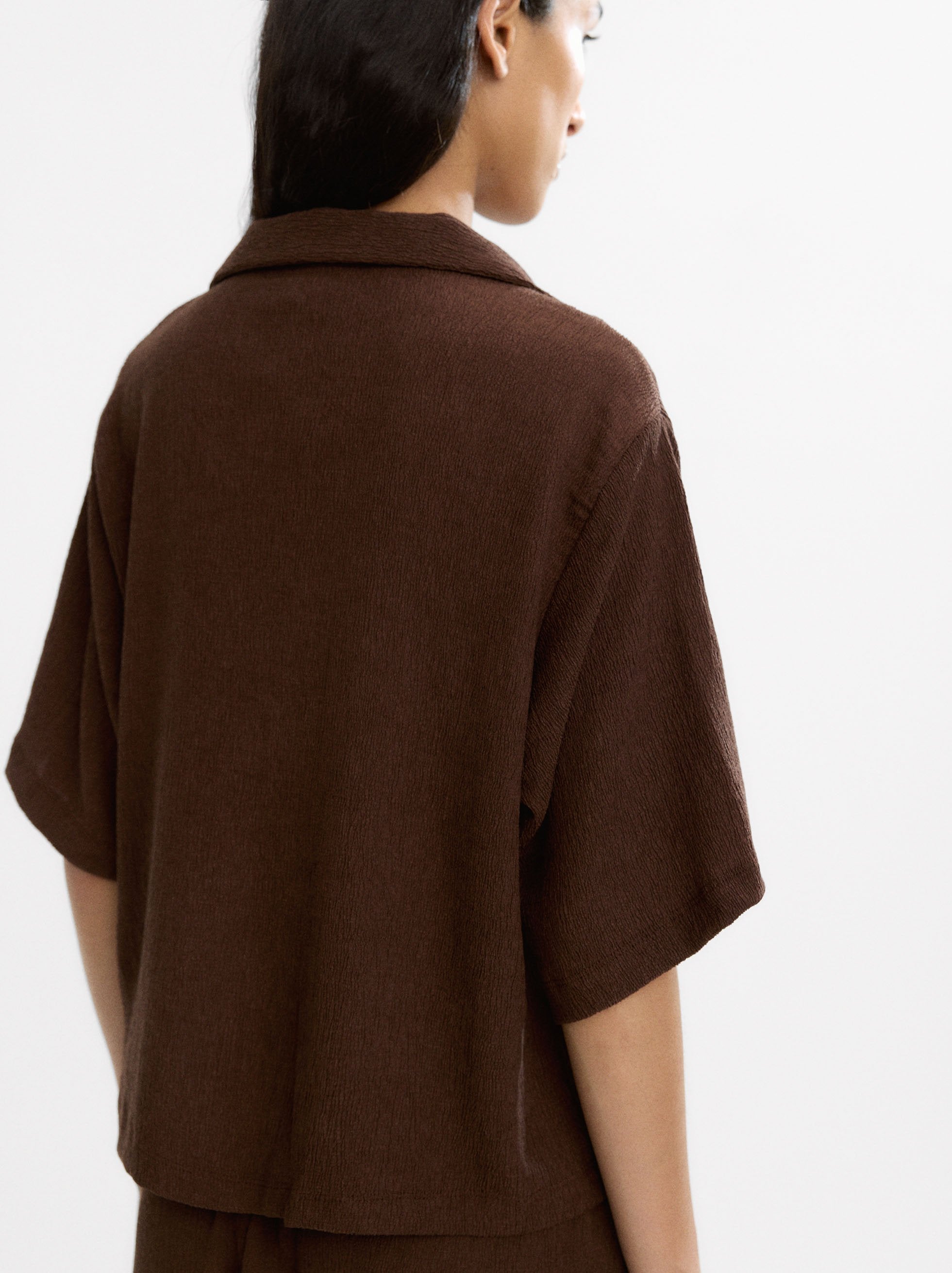 Camisa De Manga Corta Con Textura