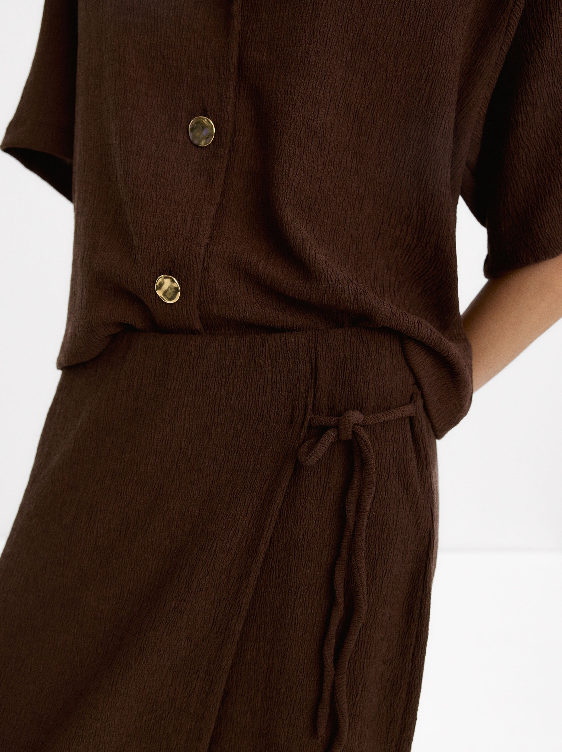 Camisa De Manga Corta Con Textura