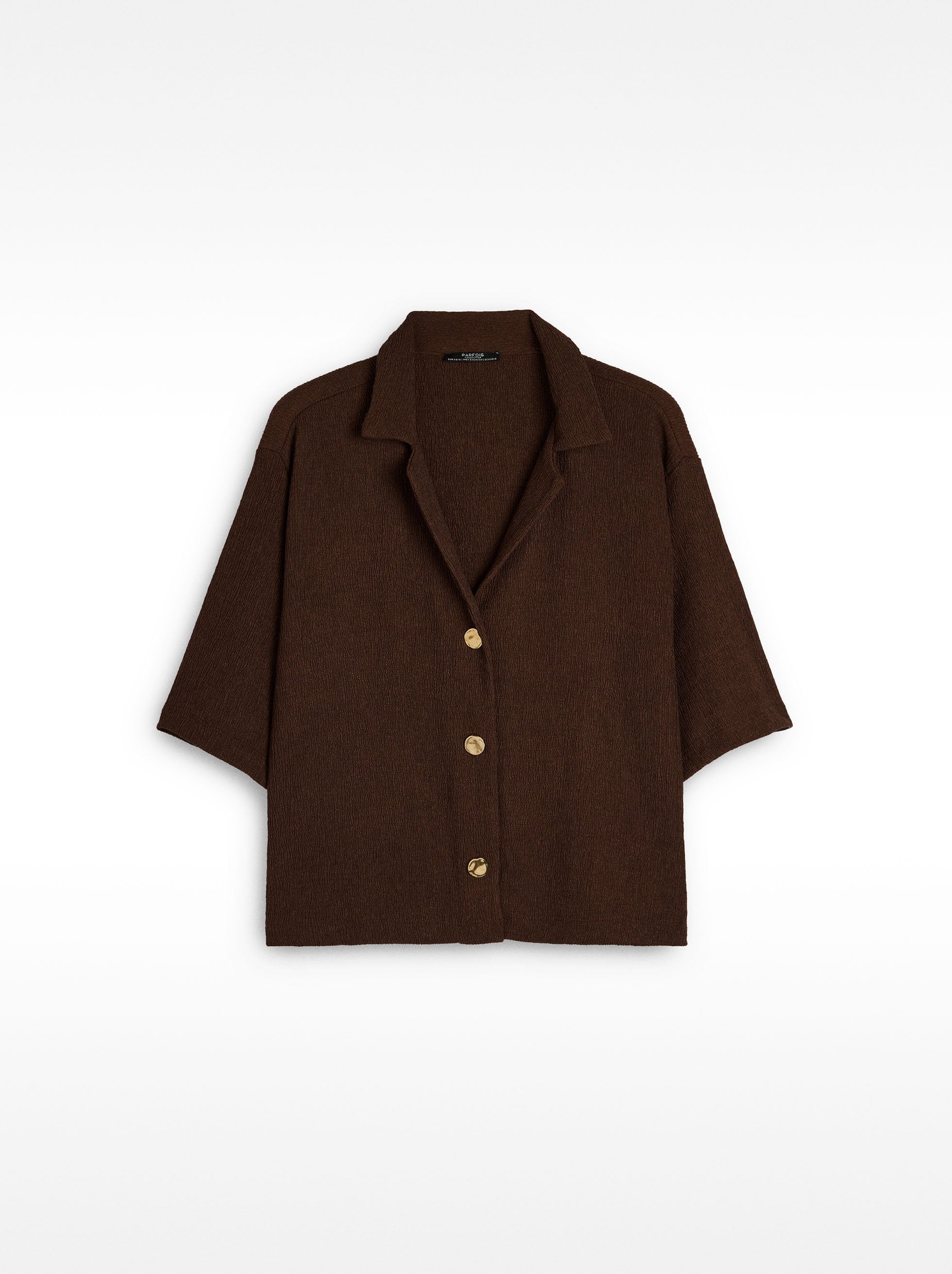 Camisa De Manga Corta Con Textura