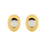 Pendientes Bicolor Ovalados - Acero Inoxidable