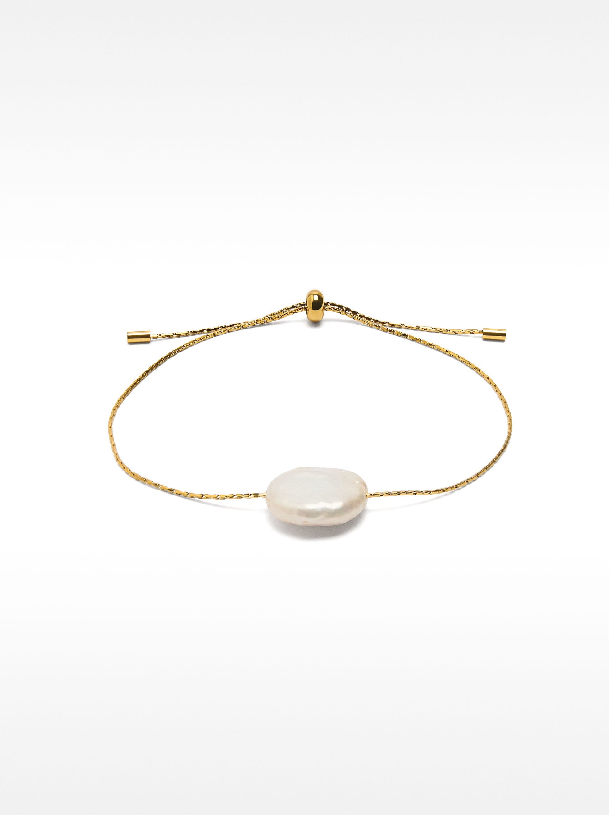 Pulsera De Perlas De Agua Dulce - Acero Inoxidable